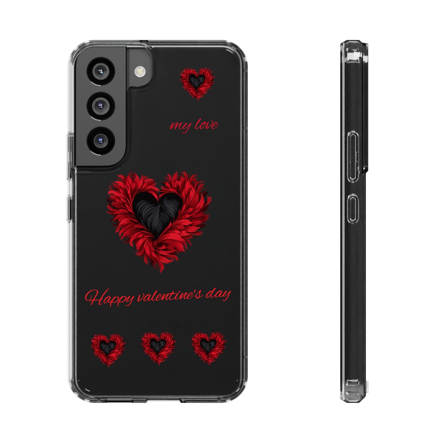 Valentine's day, red heart shapes Clear Cases