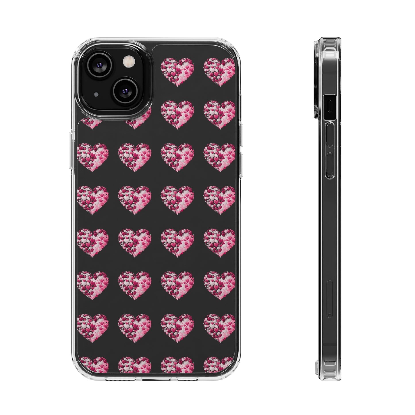 Valentine's Day, red heart shape design Clear Cases