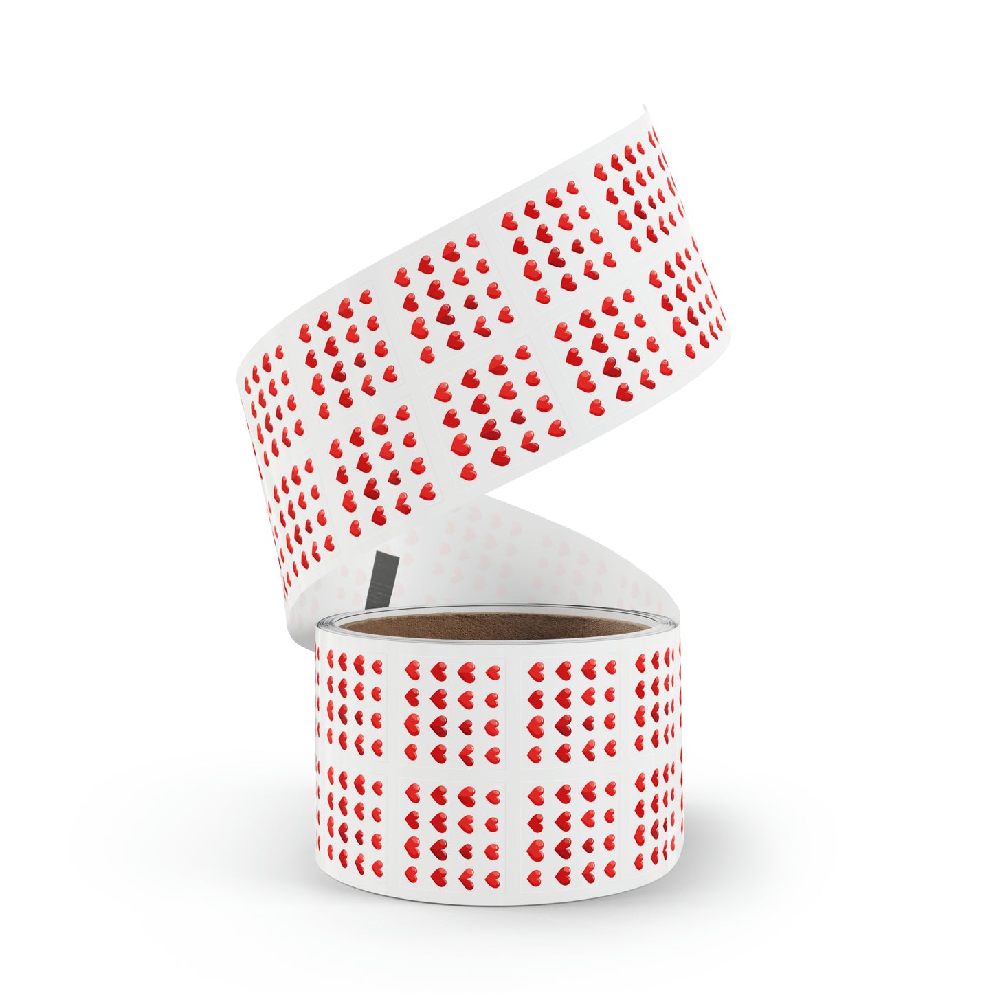 Valentine's day red hearts shape Square Sticker Label Rolls