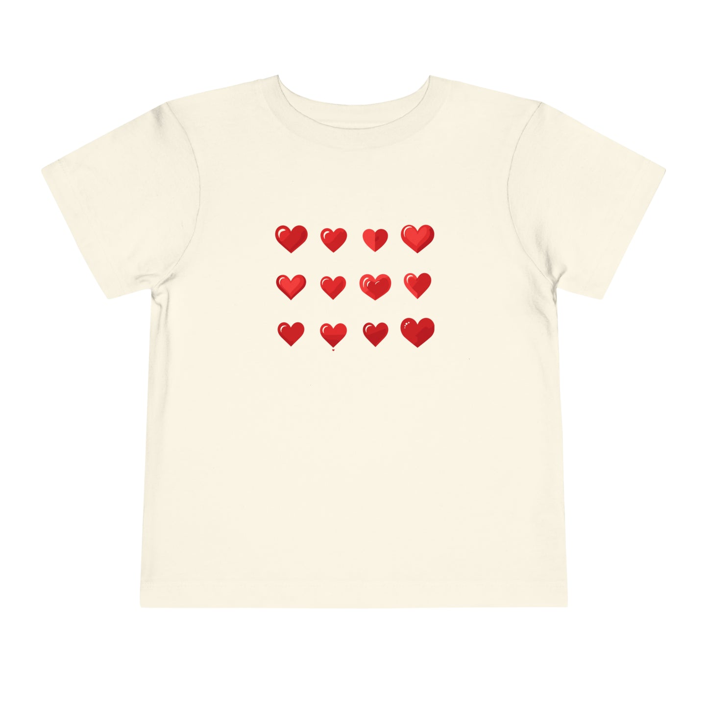 Valentine's Red hearts shape design Toddler Short Sleeve Tee