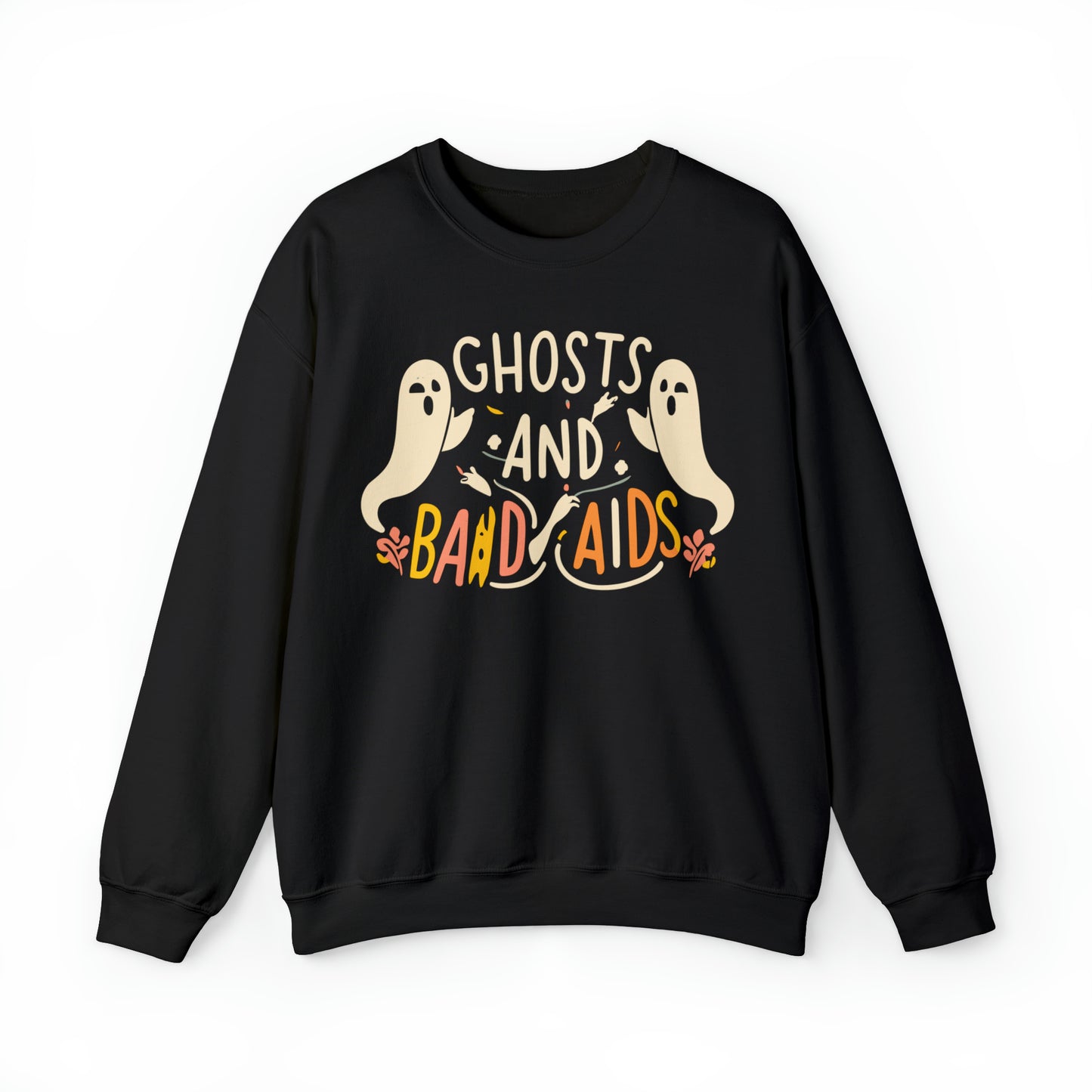 Ghosts and Band-aids Nurse Halloween Sweatshirt, Spooky Season Halloween Sweatshirt, Halloween Costume, Spooky Sweatshirt, Halloween Gifts