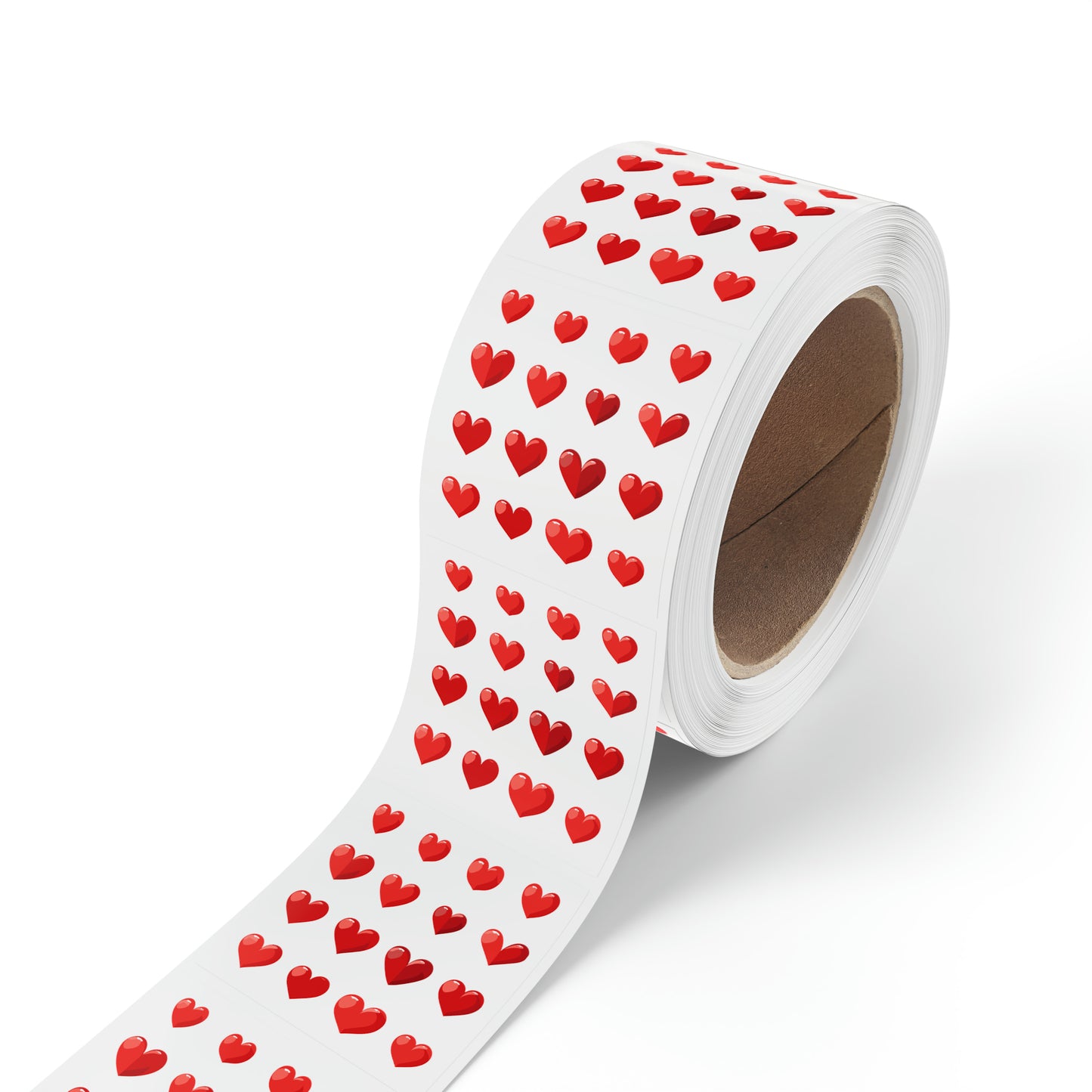 Valentine's day red hearts shape Square Sticker Label Rolls