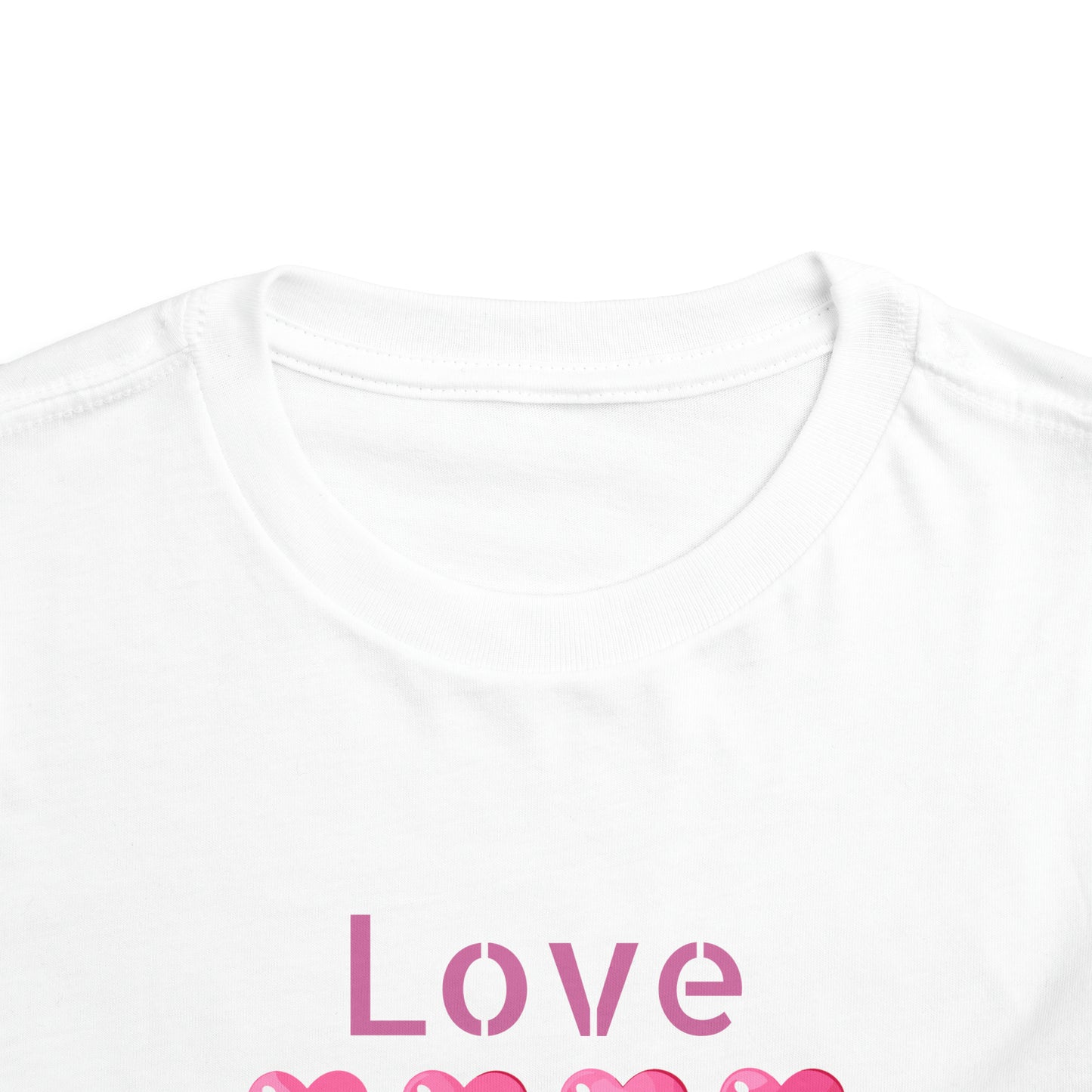 Valentine's pink color hearts shape design Toddler Short Sleeve Tee