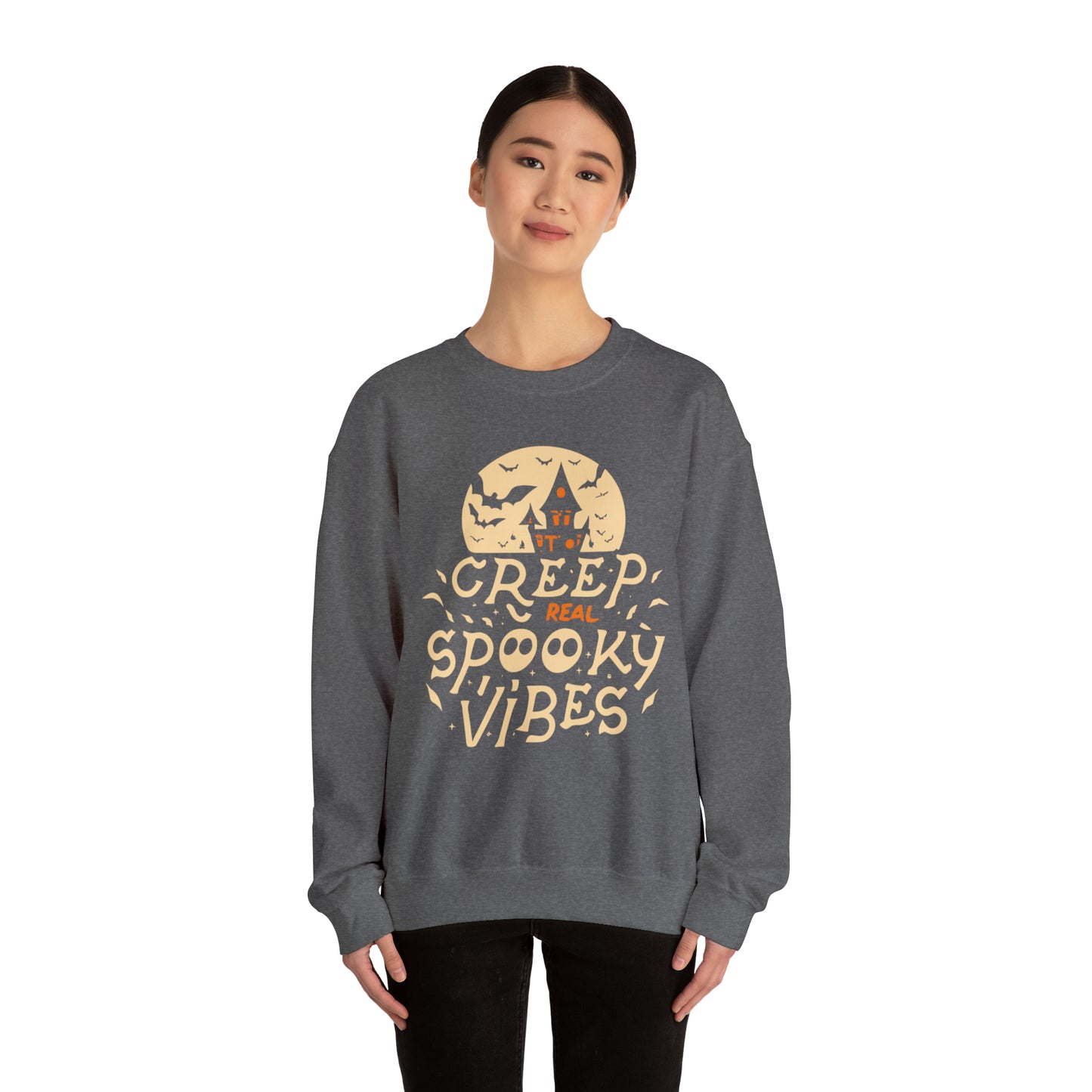 Creep It Real Spooky Vibes Sweatshirt, Spooky Season Halloween Sweatshirt, Halloween Costume, Spooky Sweatshirt, Halloween Gifts