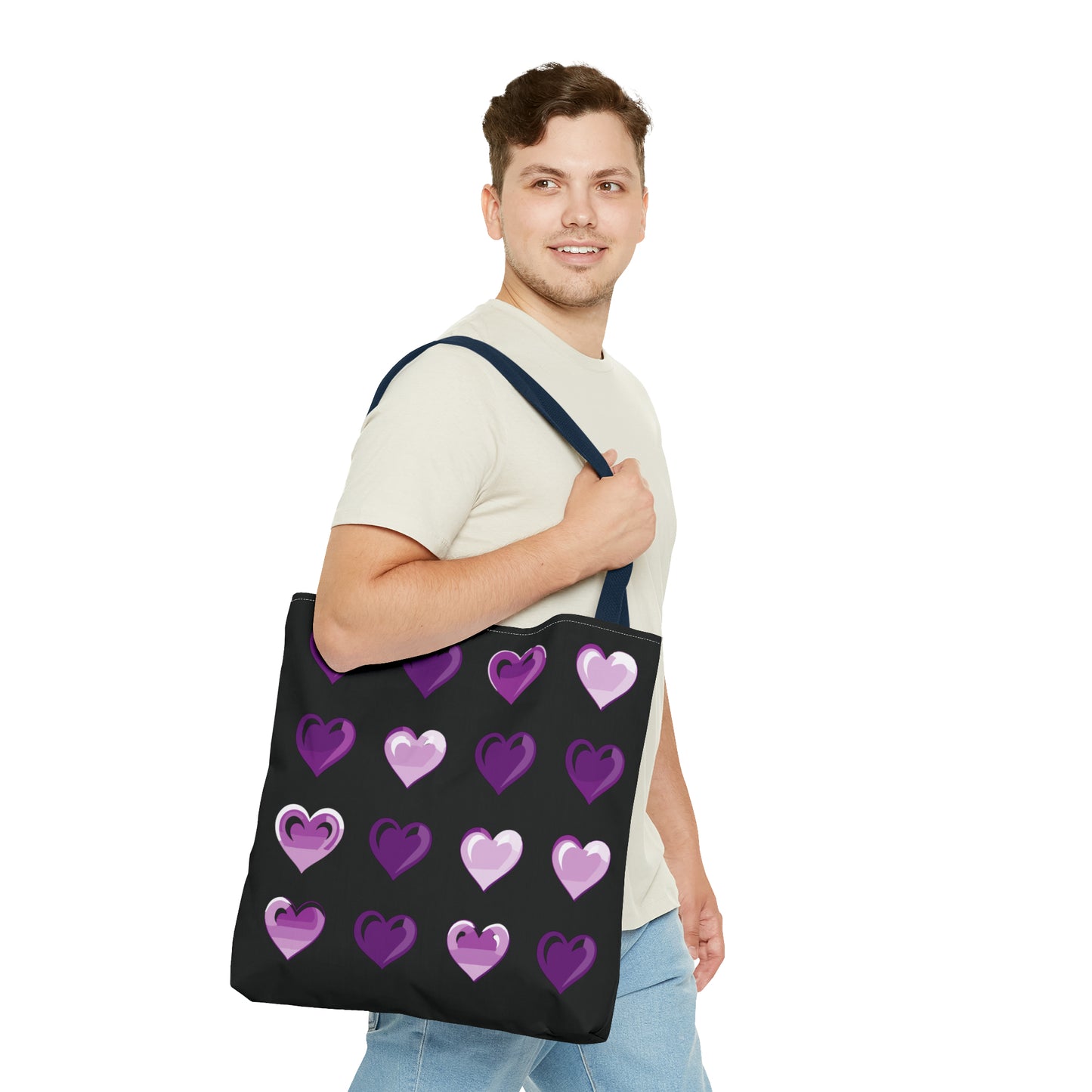 Valentine's black Tote Bag (AOP)