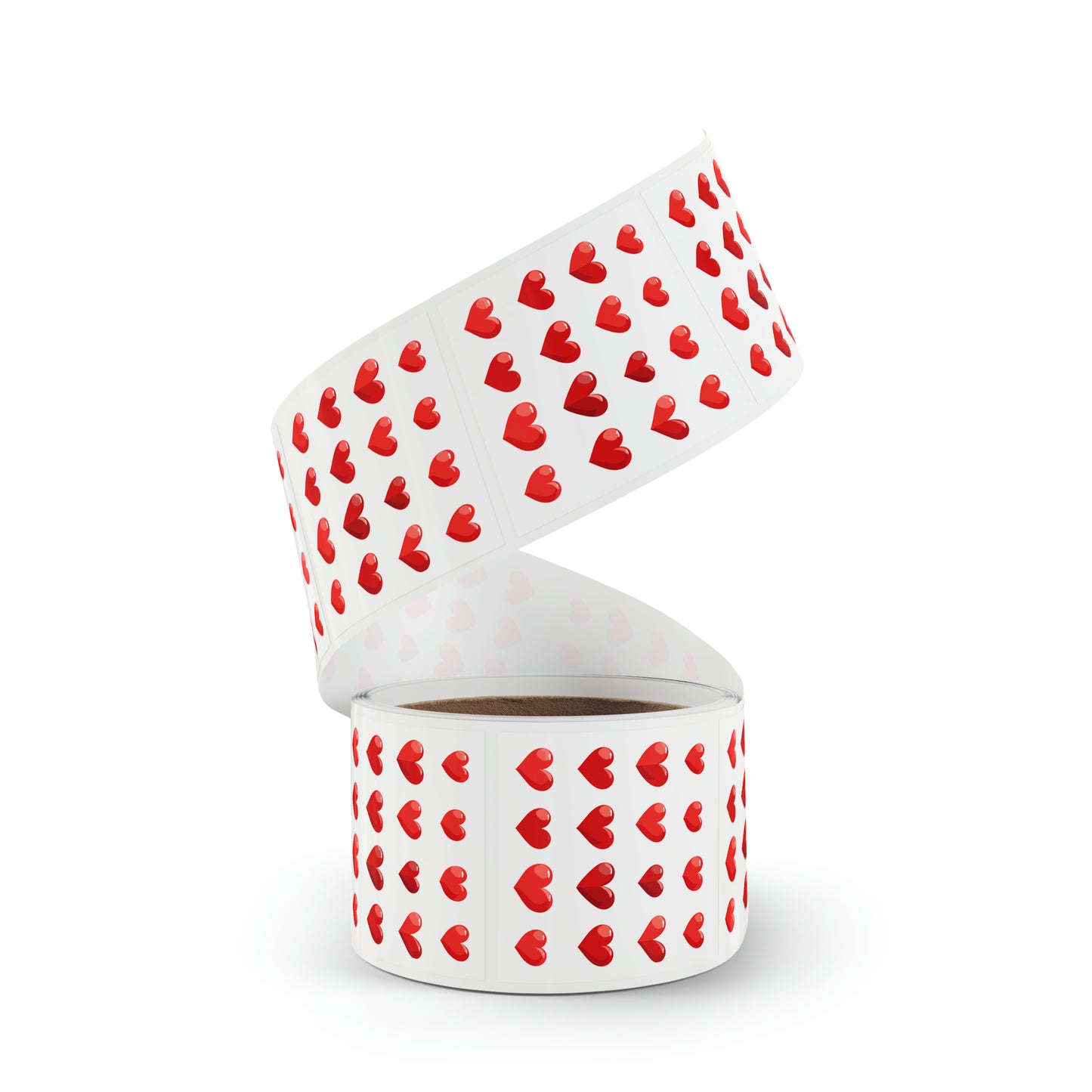 Valentine's day red hearts shape Square Sticker Label Rolls