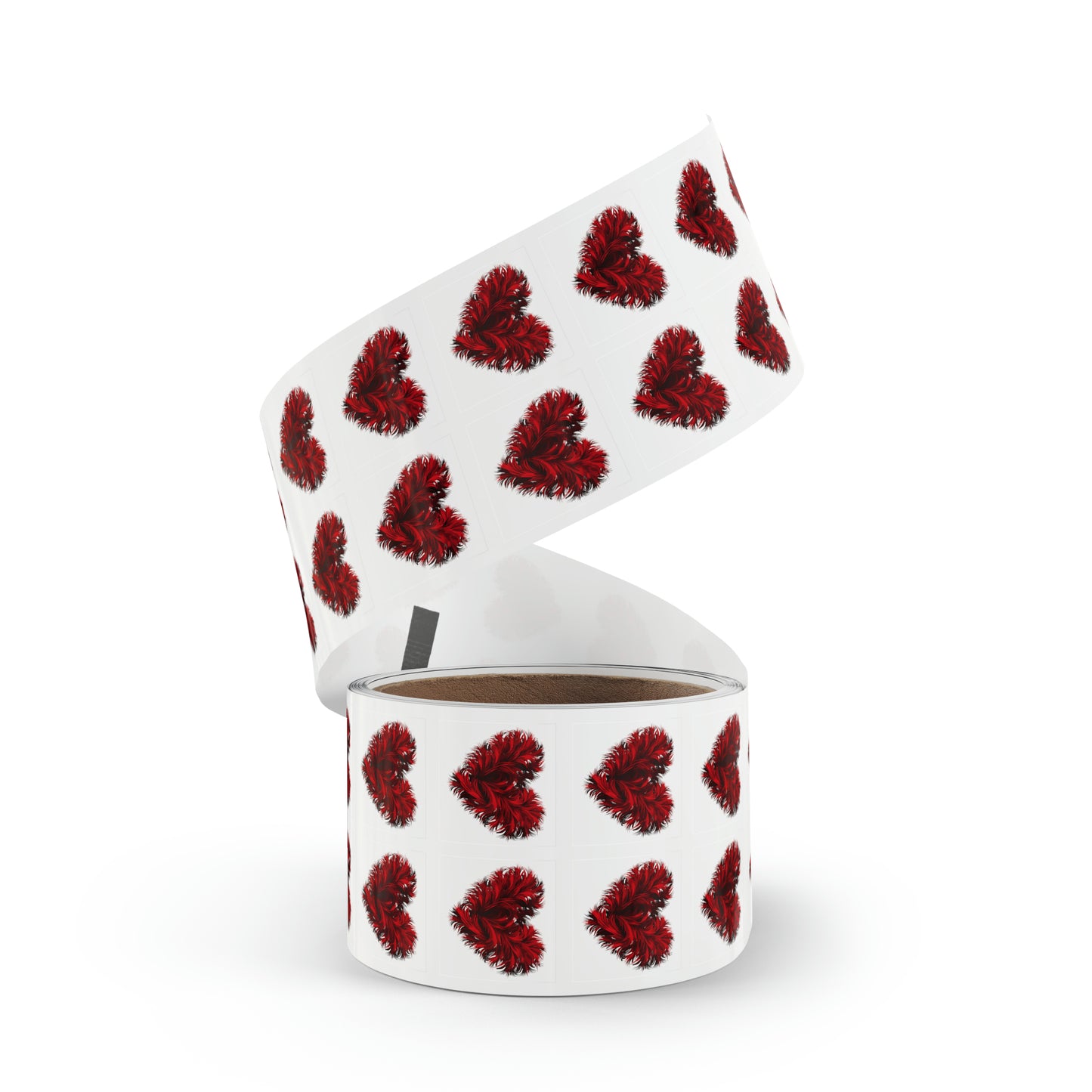 Valentine's day heart shape Square Sticker Label Rolls