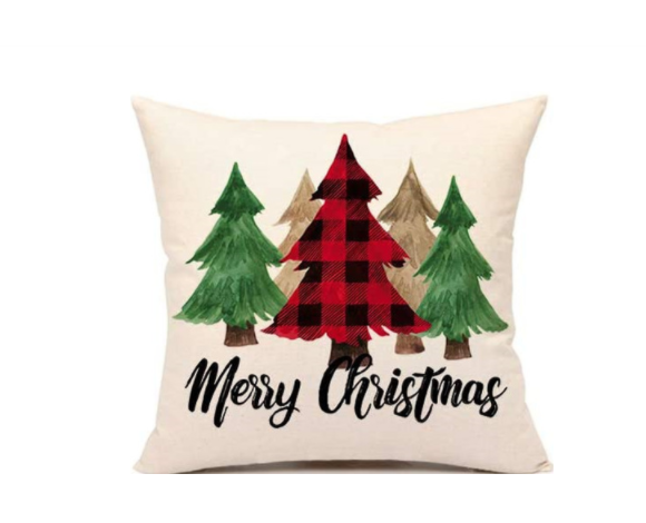 Christmas Santa linen pillowcase sofa cushion