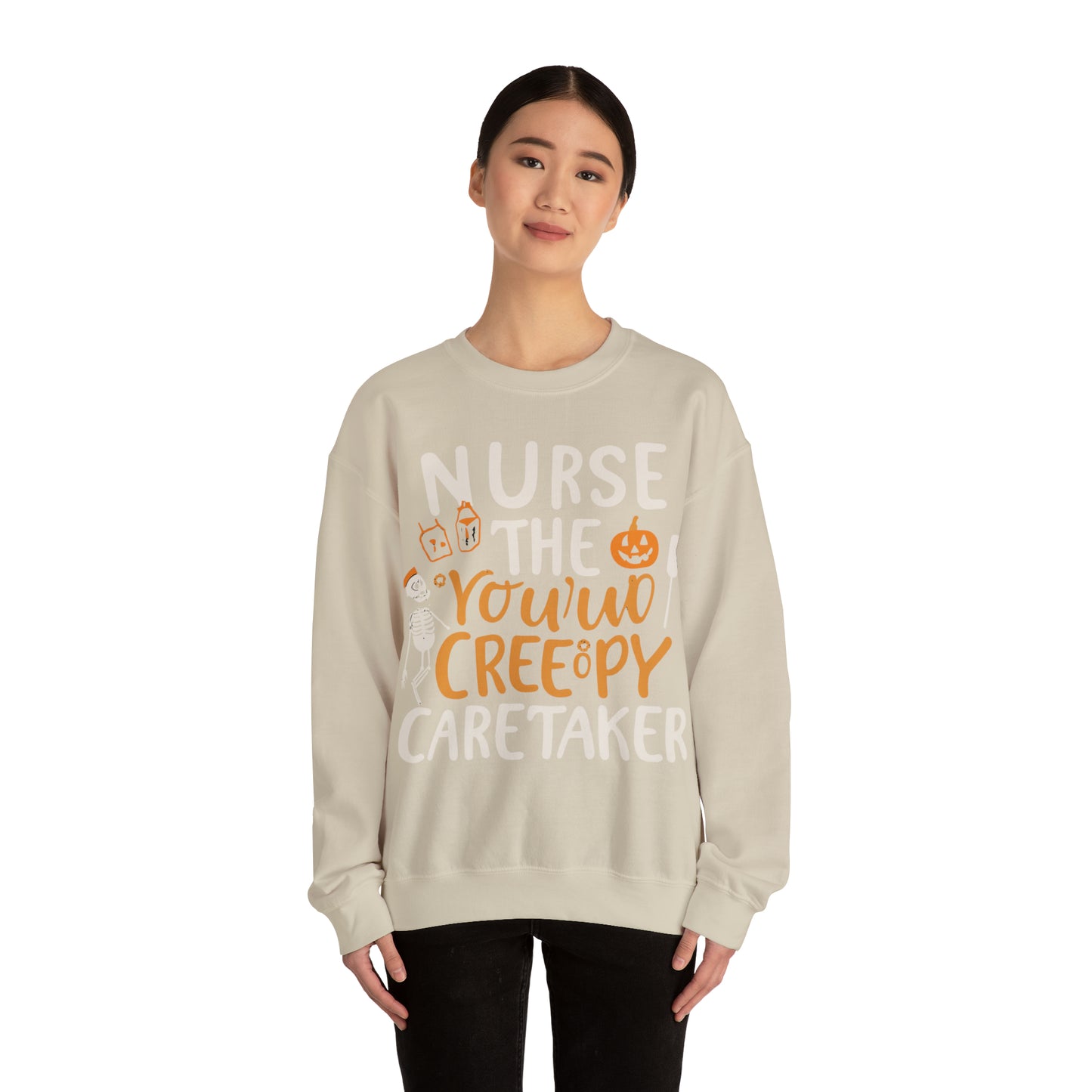 Nurse The Creepy Caretaker Halloween Sweatshirt, Spooky Season Halloween Sweatshirt, Halloween Costume, Spooky Sweatshirt, Halloween Gifts