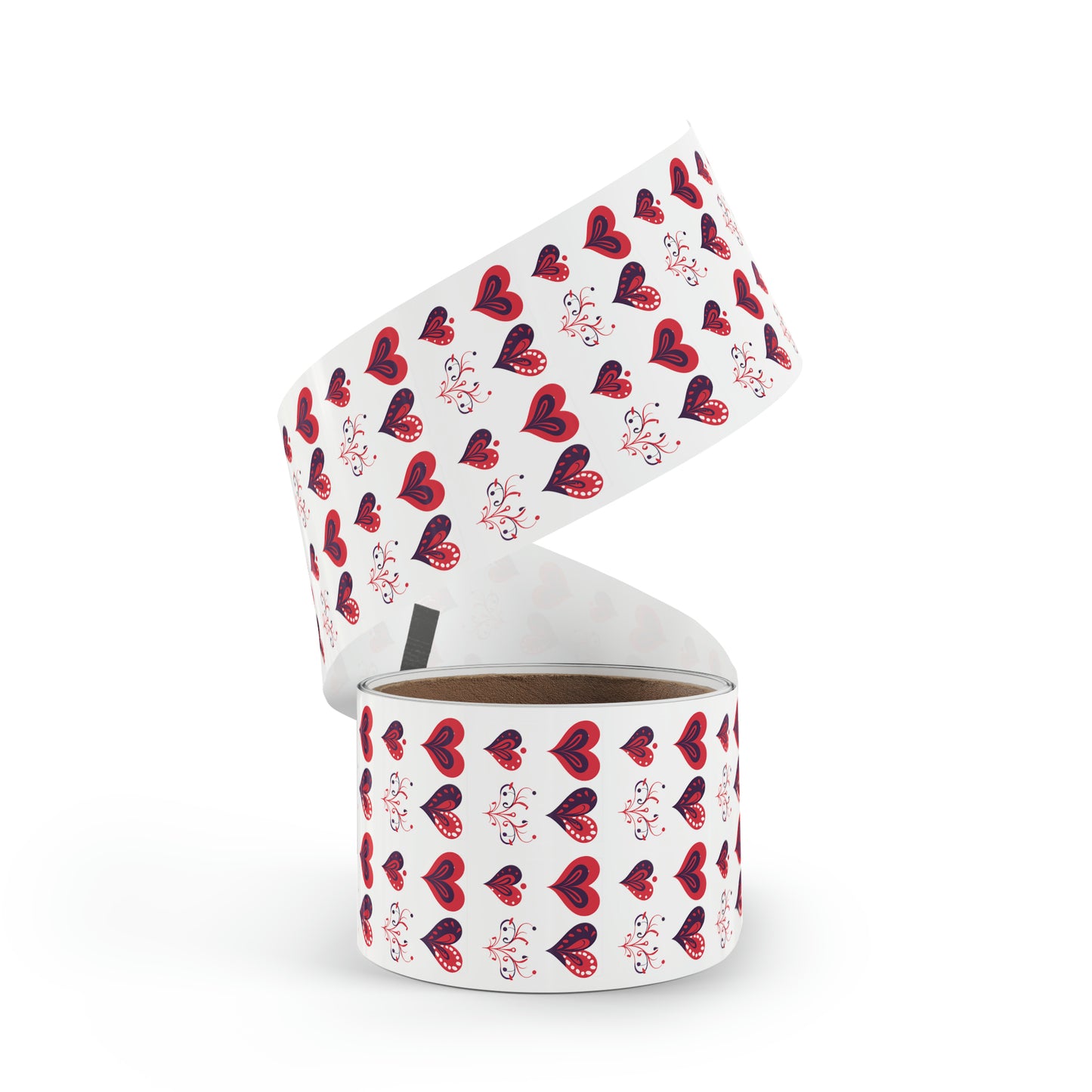 Valentine's day red hearts Square Sticker Label Roll