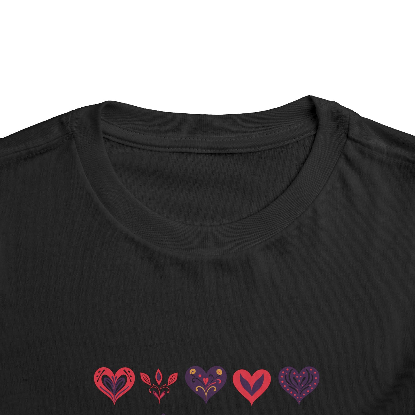 Valentine's Multi color hearts shape design Toddler Short Sleeve Tee