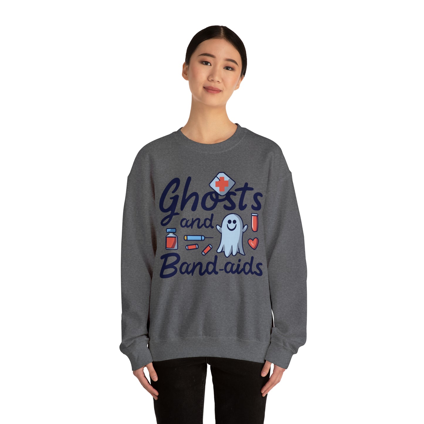 Ghost and Band-aids Nurse Sweatshirt, Spooky Season Halloween Sweatshirt, Winter Sweatshirt, Spooky Sweatshirt, Halloween Gifts