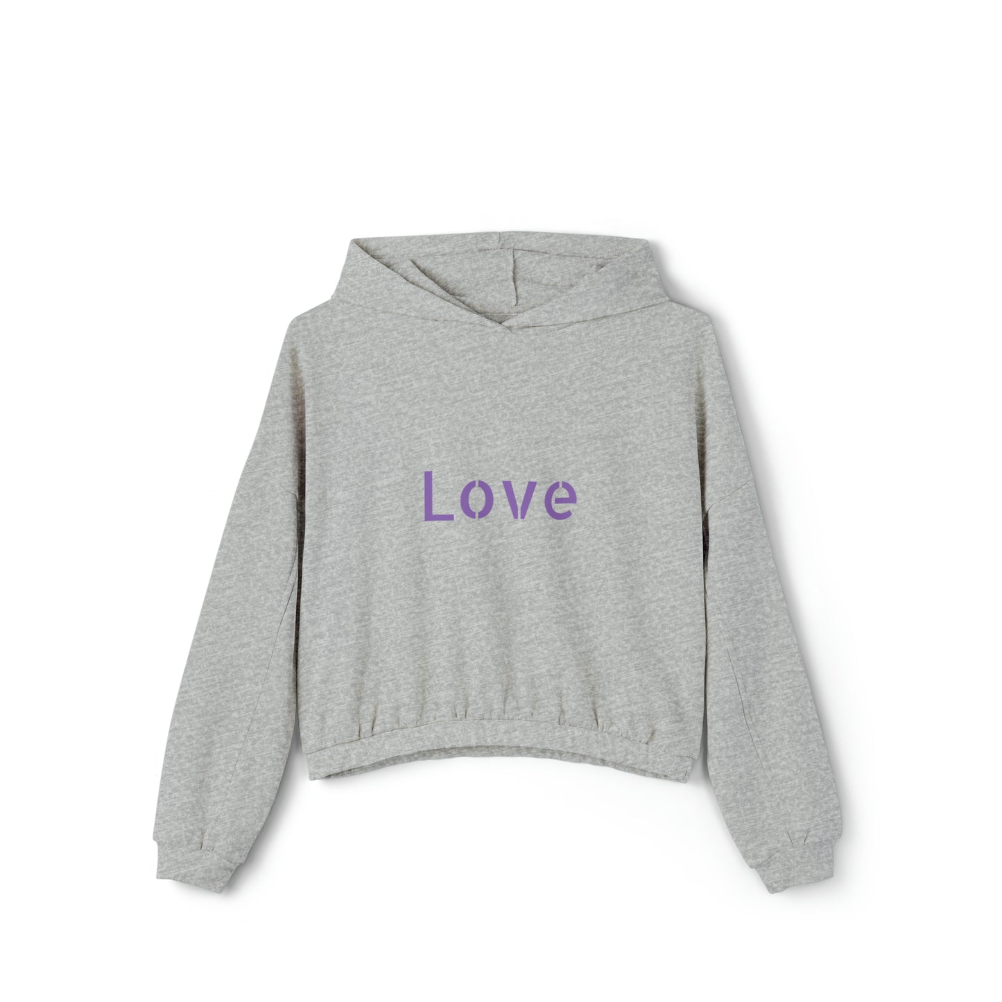 Valentine's best Gift, purple and white hearts design Women's Cinched Bottom Hoodie