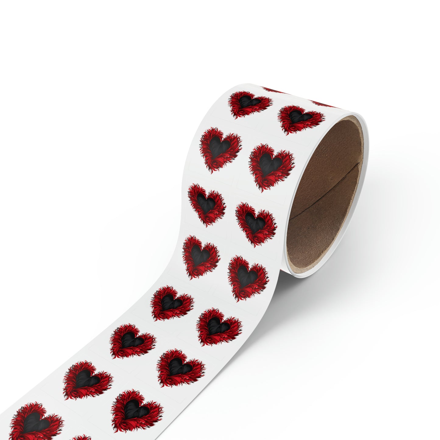 Valentine's heart shape Square Sticker Label Rolls