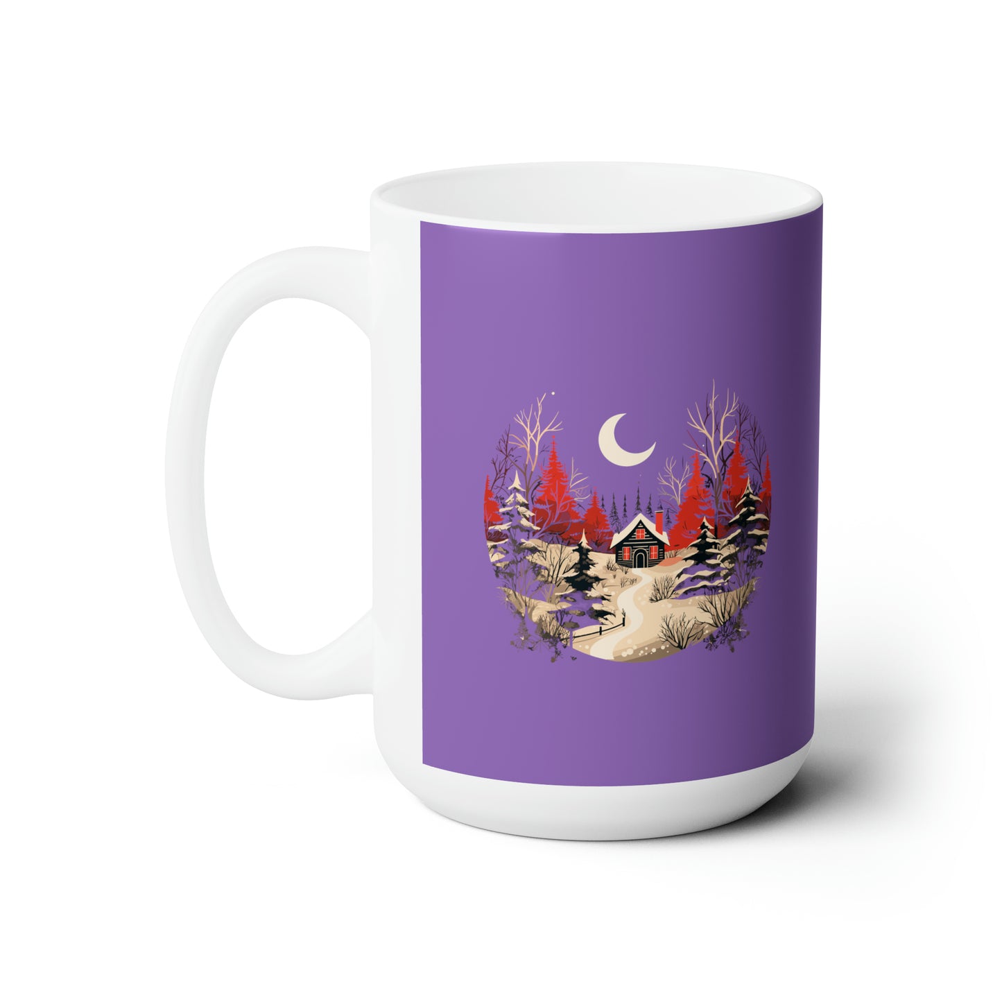 Christmas house with tree design holiday vibes Ceramic Mug15oz