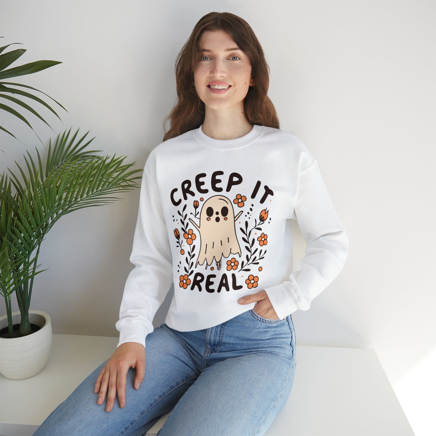 Creep It Real Sweatshirt, Spooky Season Halloween Sweatshirt, Winter Sweatshirt, Spooky Sweatshirt, Halloween Gifts