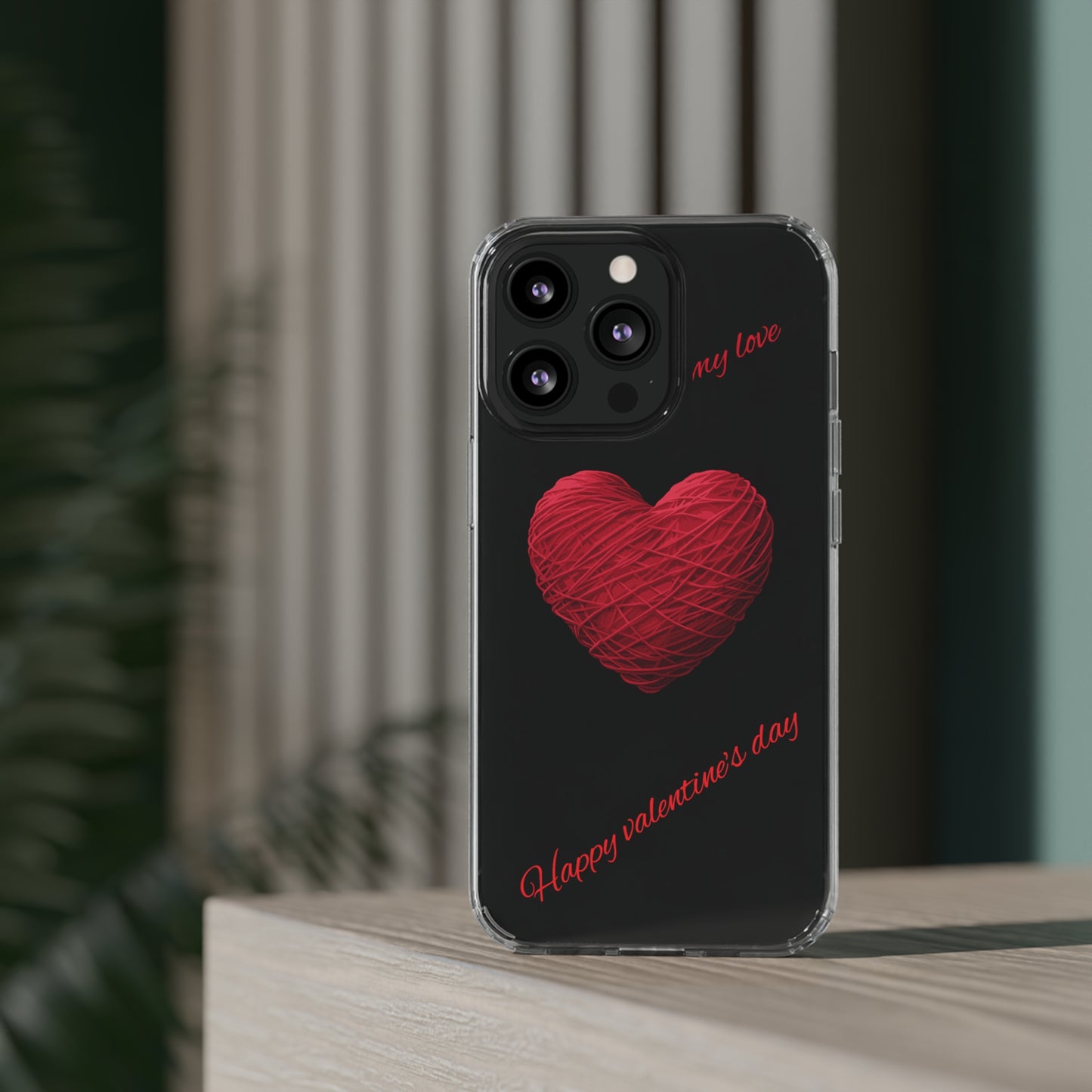 Valentine's Day, red heart shape design Clear Cases