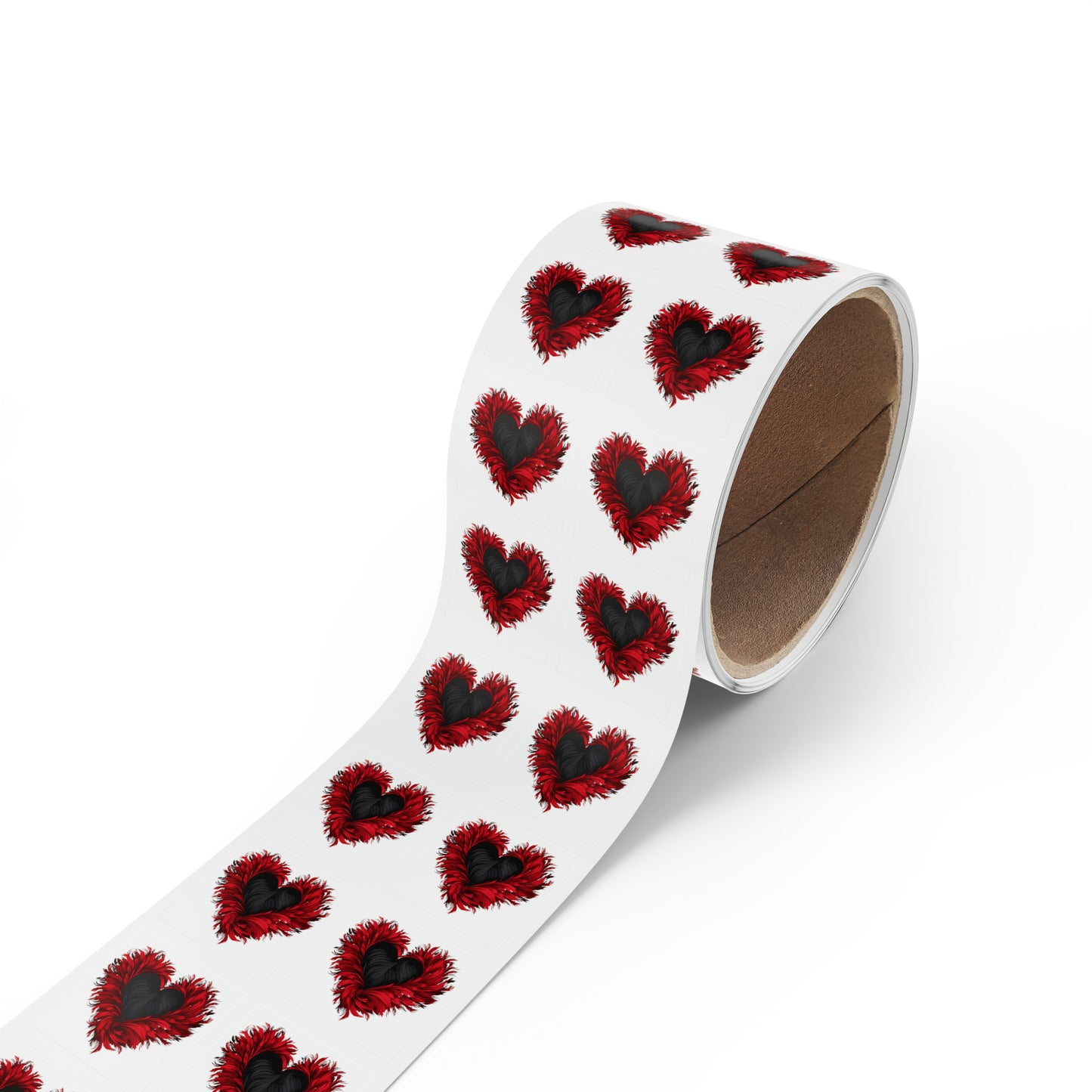 Valentine's heart shape Square Sticker Label Rolls