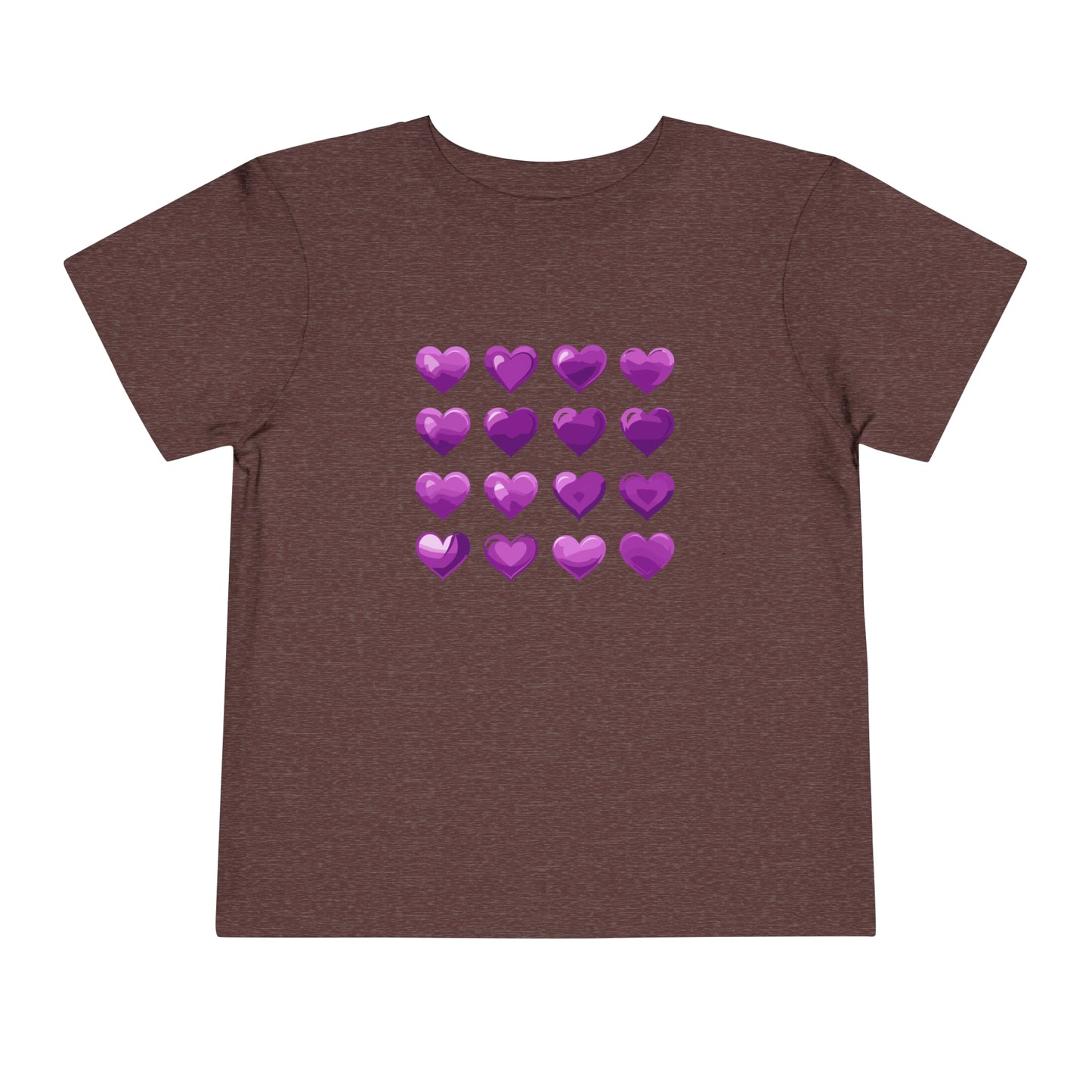 Valentine's purple hearts shape design Toddler Short Sleeve Tee