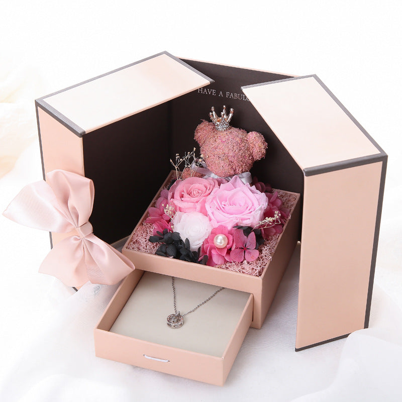 Double Door Eternal Flower Stud Gift Box