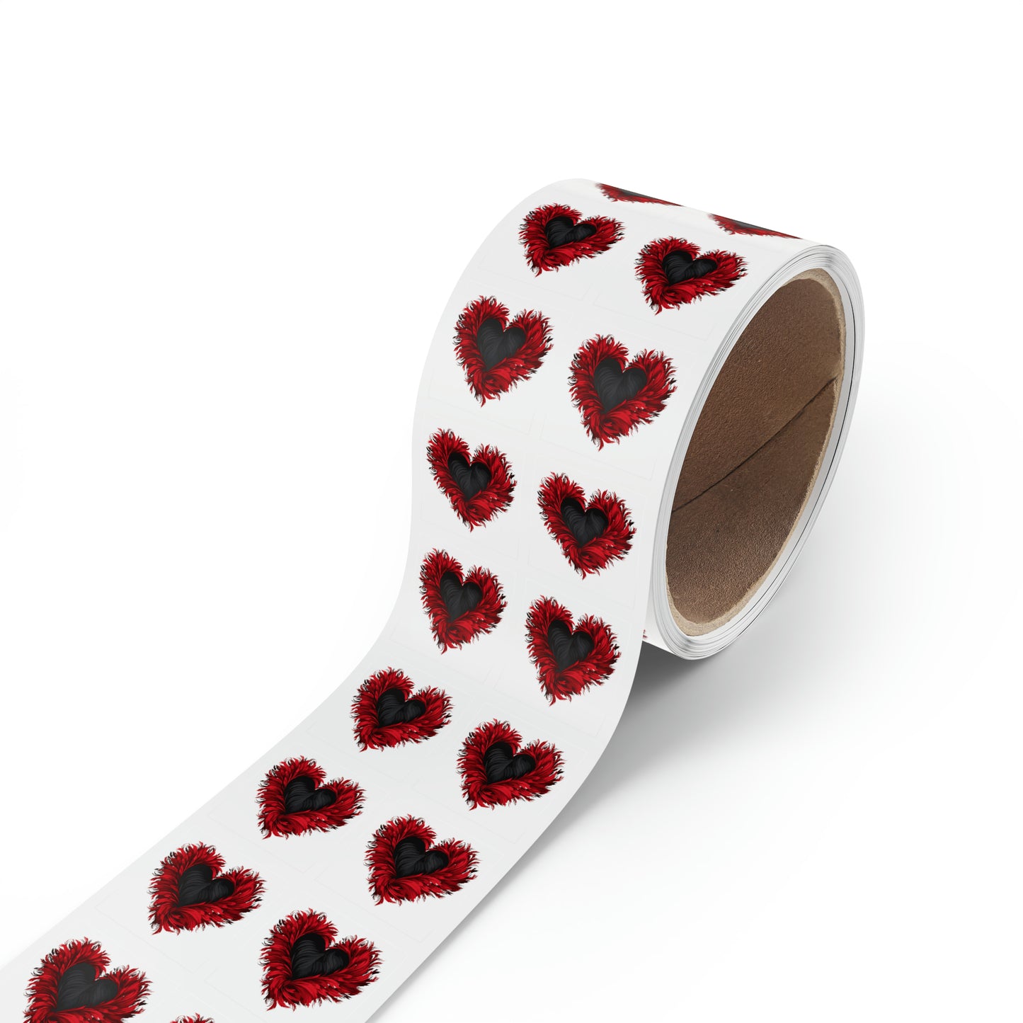 Valentine's heart shape Square Sticker Label Rolls