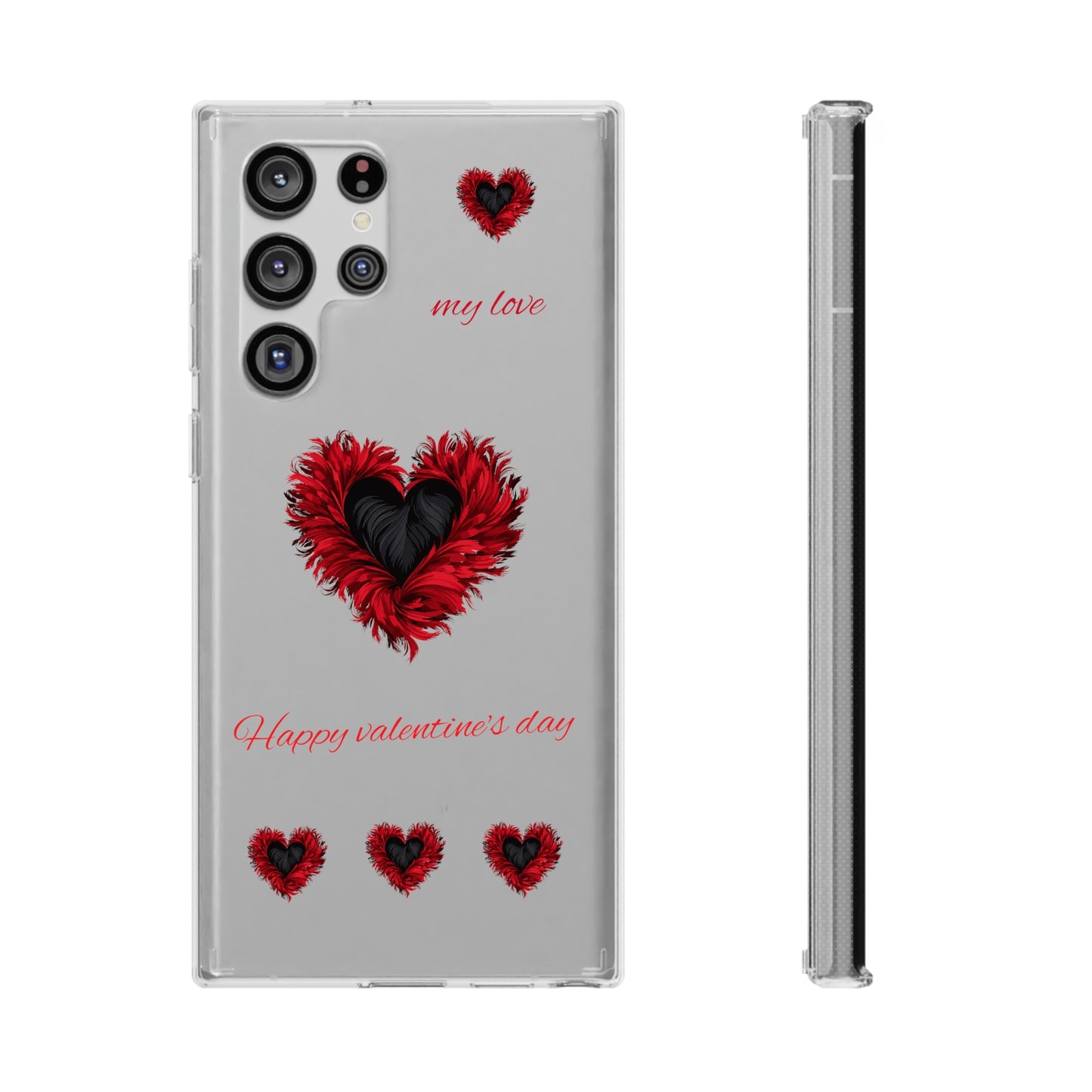 Valentine's day, red heart shapes Clear Cases