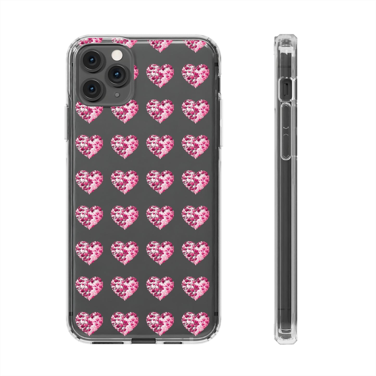 Valentine's Day, red heart shape design Clear Cases