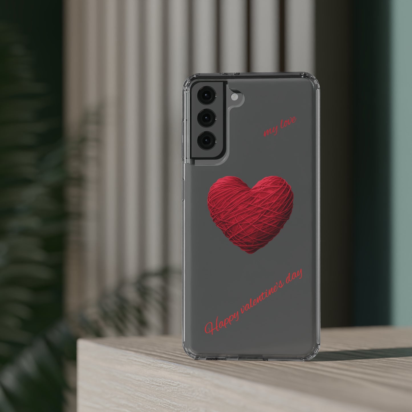 Valentine's Day, red heart shape design Clear Cases