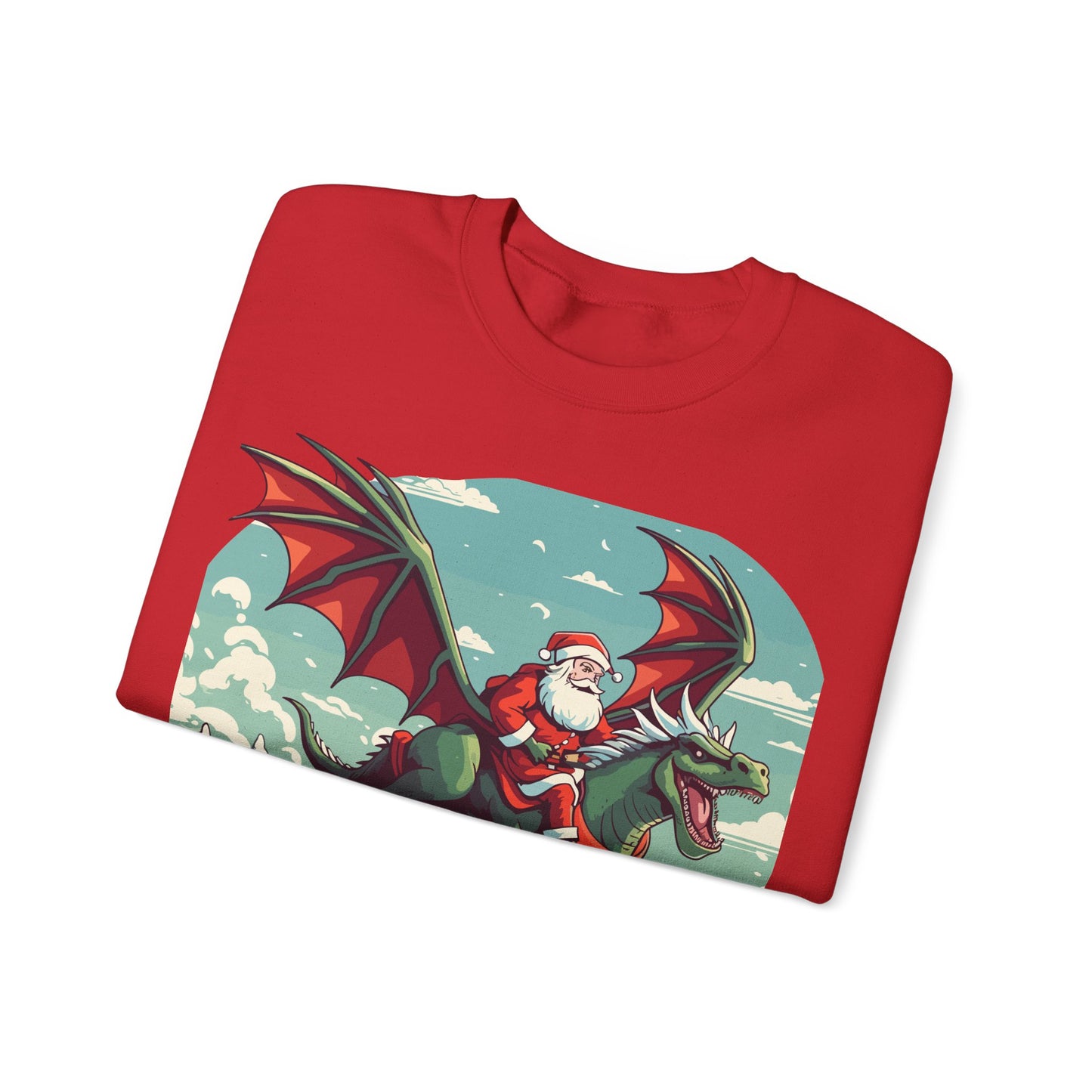 Santa's sleigh flying with dragons and dinos - Christmas Shirt, Holiday Xmas Shirt, Merry Christmas, Holiday Xmas, Unisex Xmas Shirt, Christmas Sweatshirt, Christmas Apparel, Xmas Celebration Shirt, Matching Family Outfits, Christmas Gifts