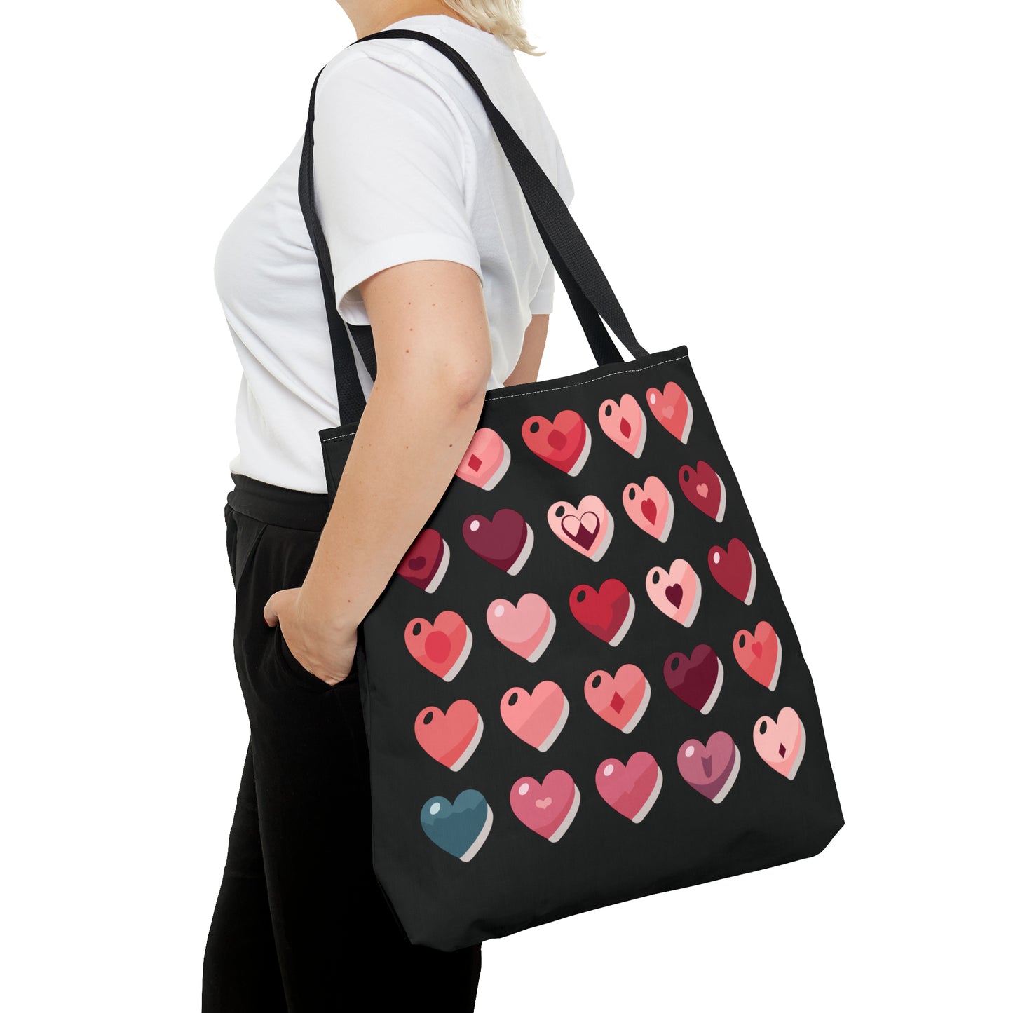 Valentine's black Tote Bag (AOP)