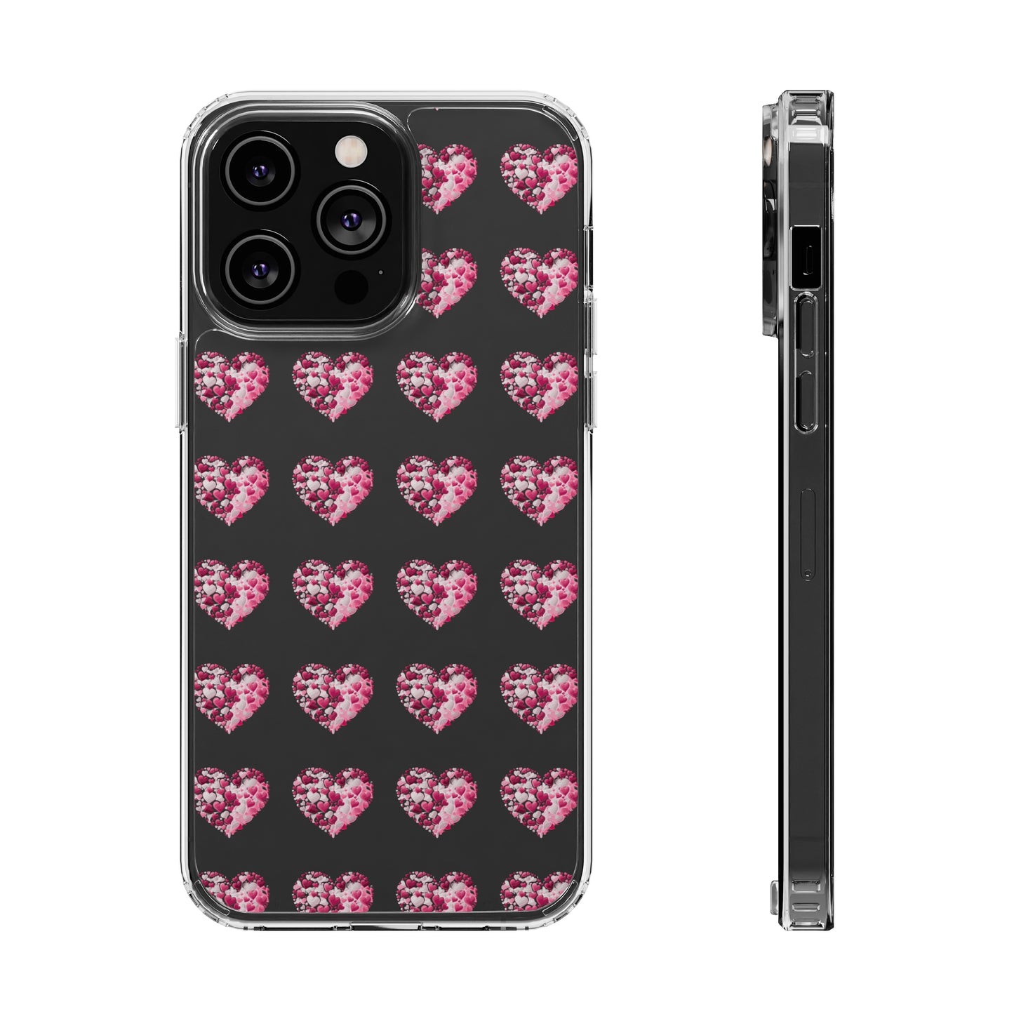 Valentine's Day, red heart shape design Clear Cases