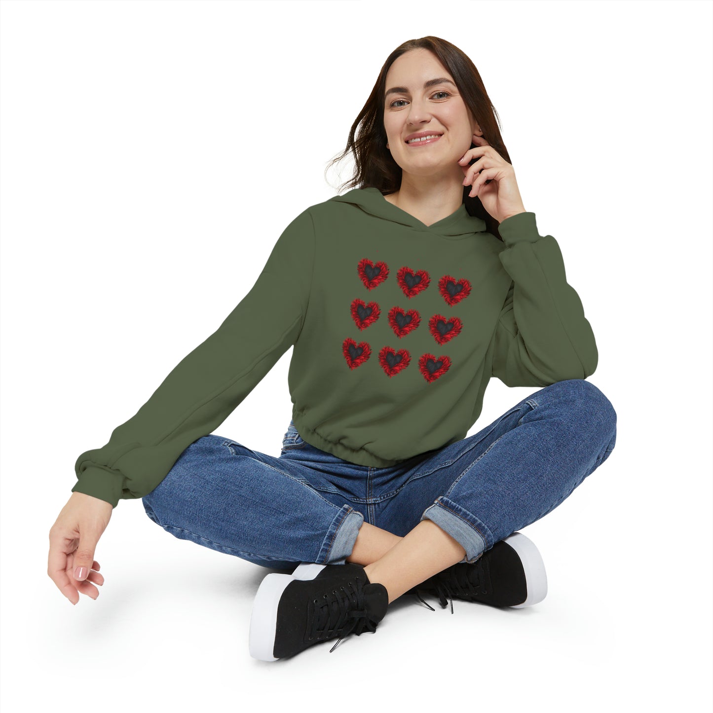 Valentine's best Gift, Women's Cinched Bottom Hoodie