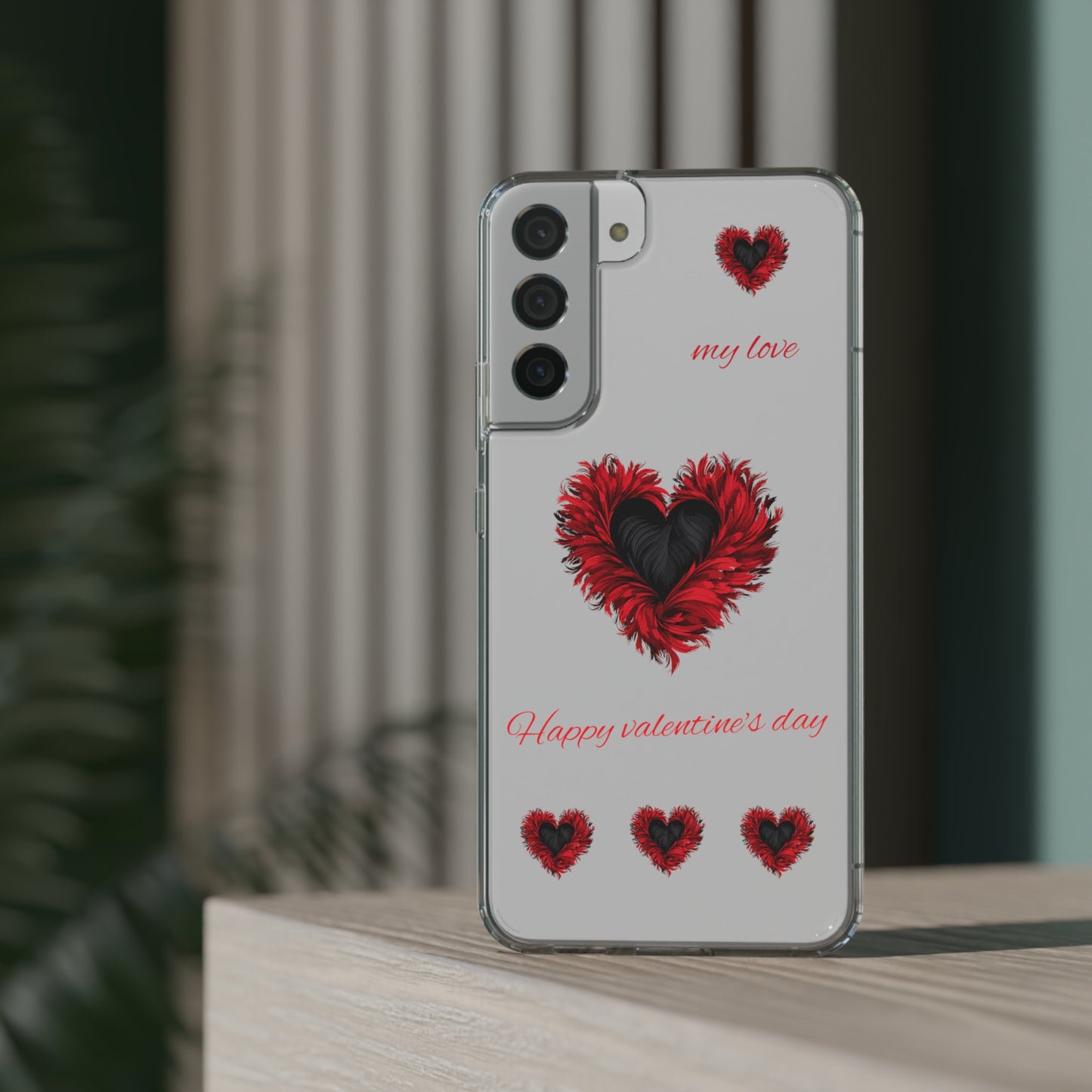 Valentine's day, red heart shapes Clear Cases