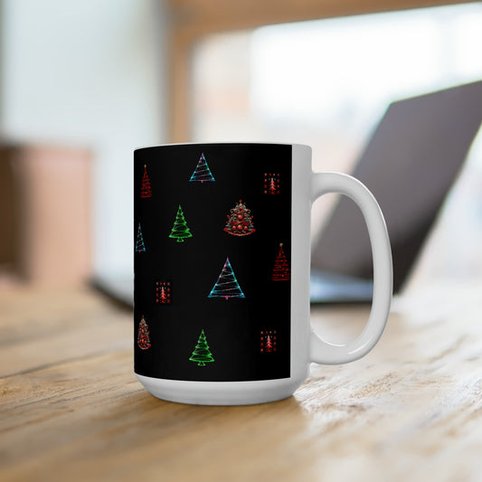 Christmas trees colorful design Ceramic Mug15oz