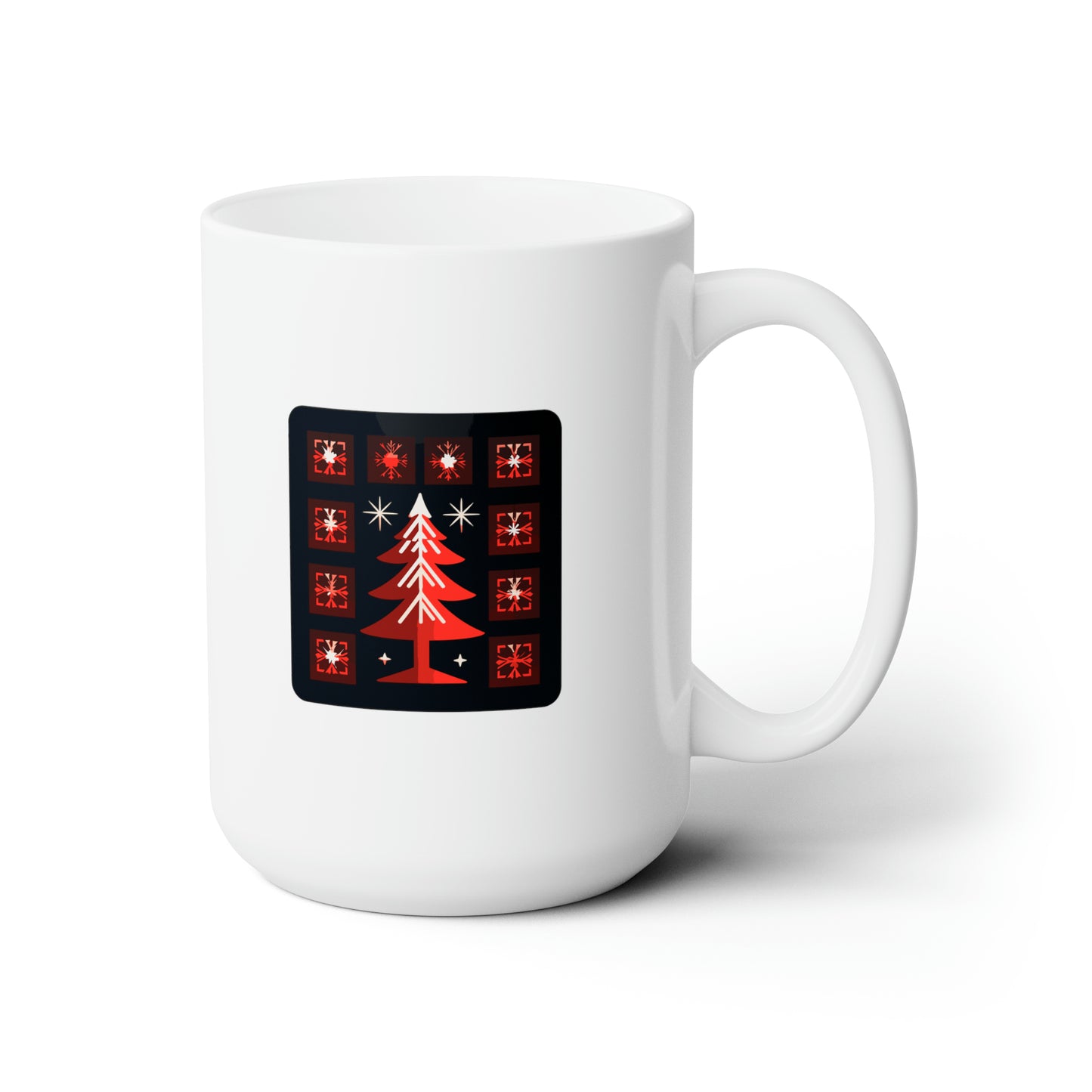 A big Christmas tree decoration, white Ceramic Mug 15oz