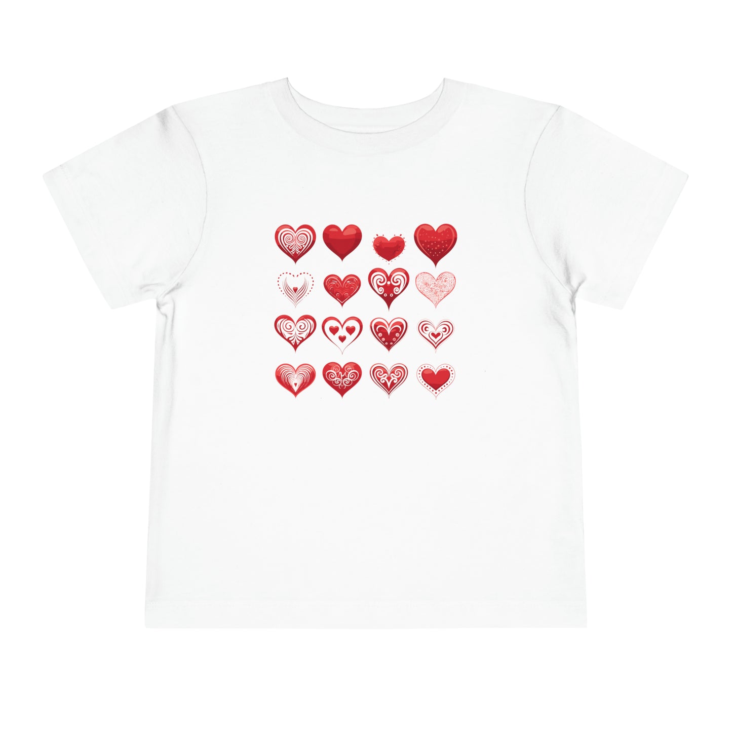 Red hearts shape design Toddler Short Sleeve Tee