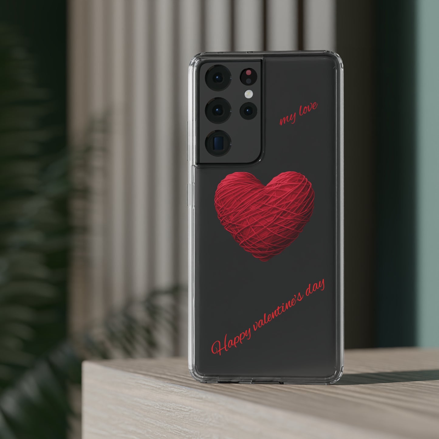 Valentine's Day, red heart shape design Clear Cases