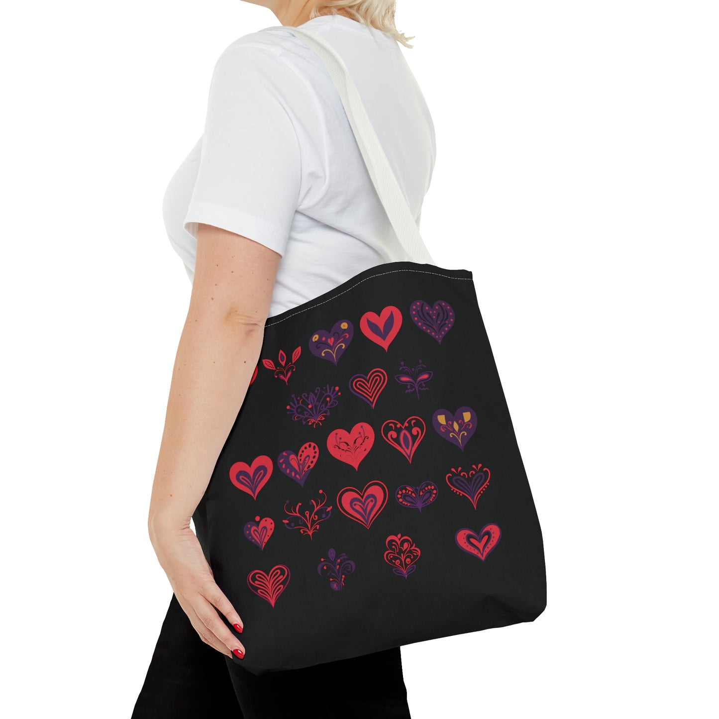 Valentine's black Tote Bag (AOP)