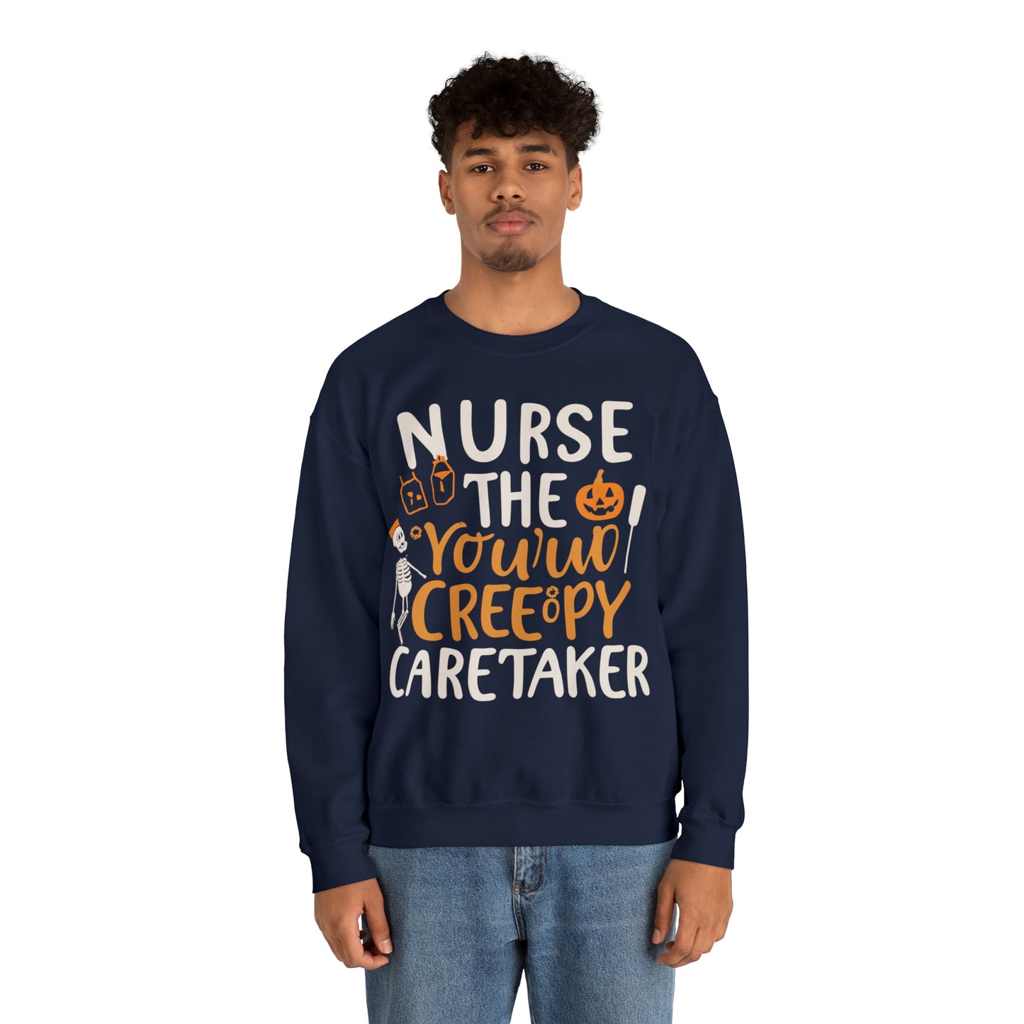 Nurse The Creepy Caretaker Halloween Sweatshirt, Spooky Season Halloween Sweatshirt, Halloween Costume, Spooky Sweatshirt, Halloween Gifts