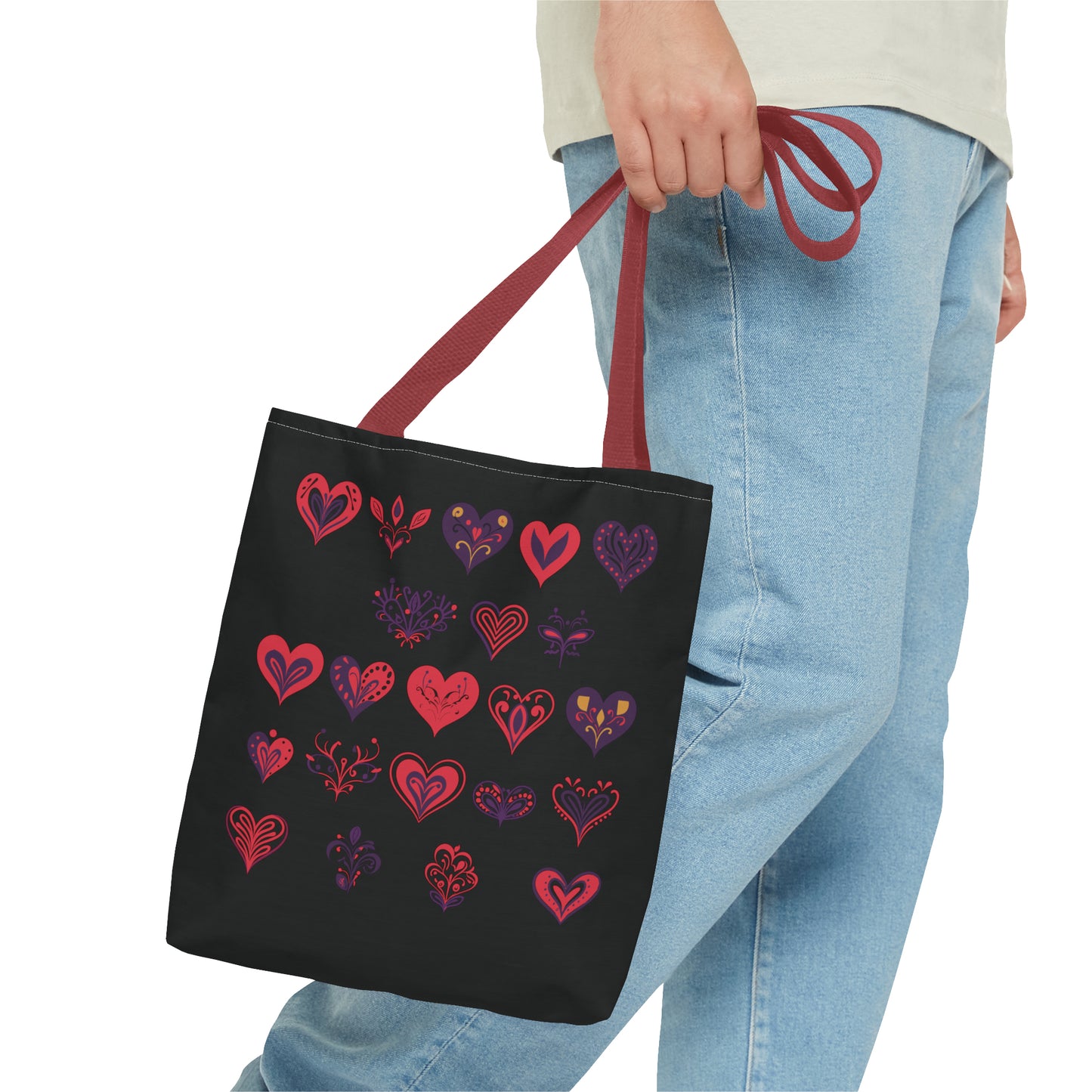 Valentine's black Tote Bag (AOP)