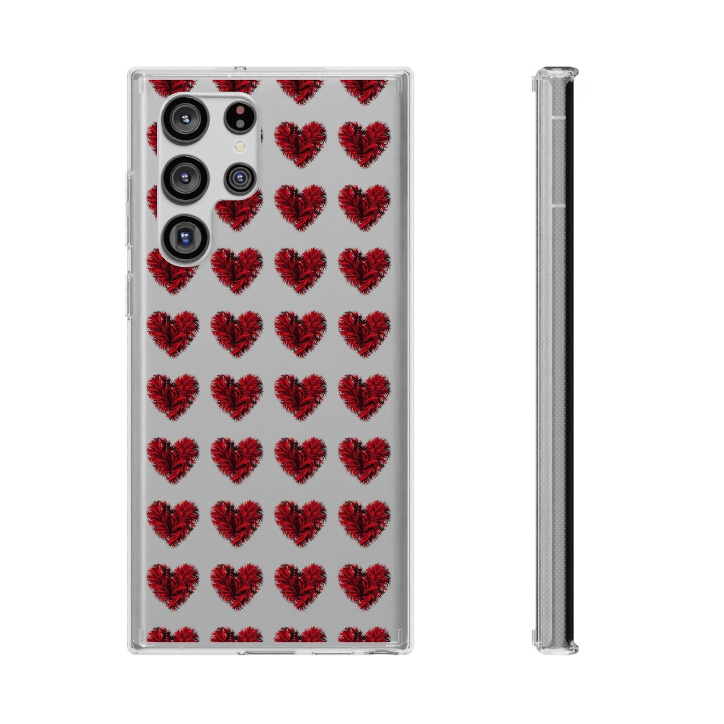 Valentine's Day, red heart shape design Clear Cases