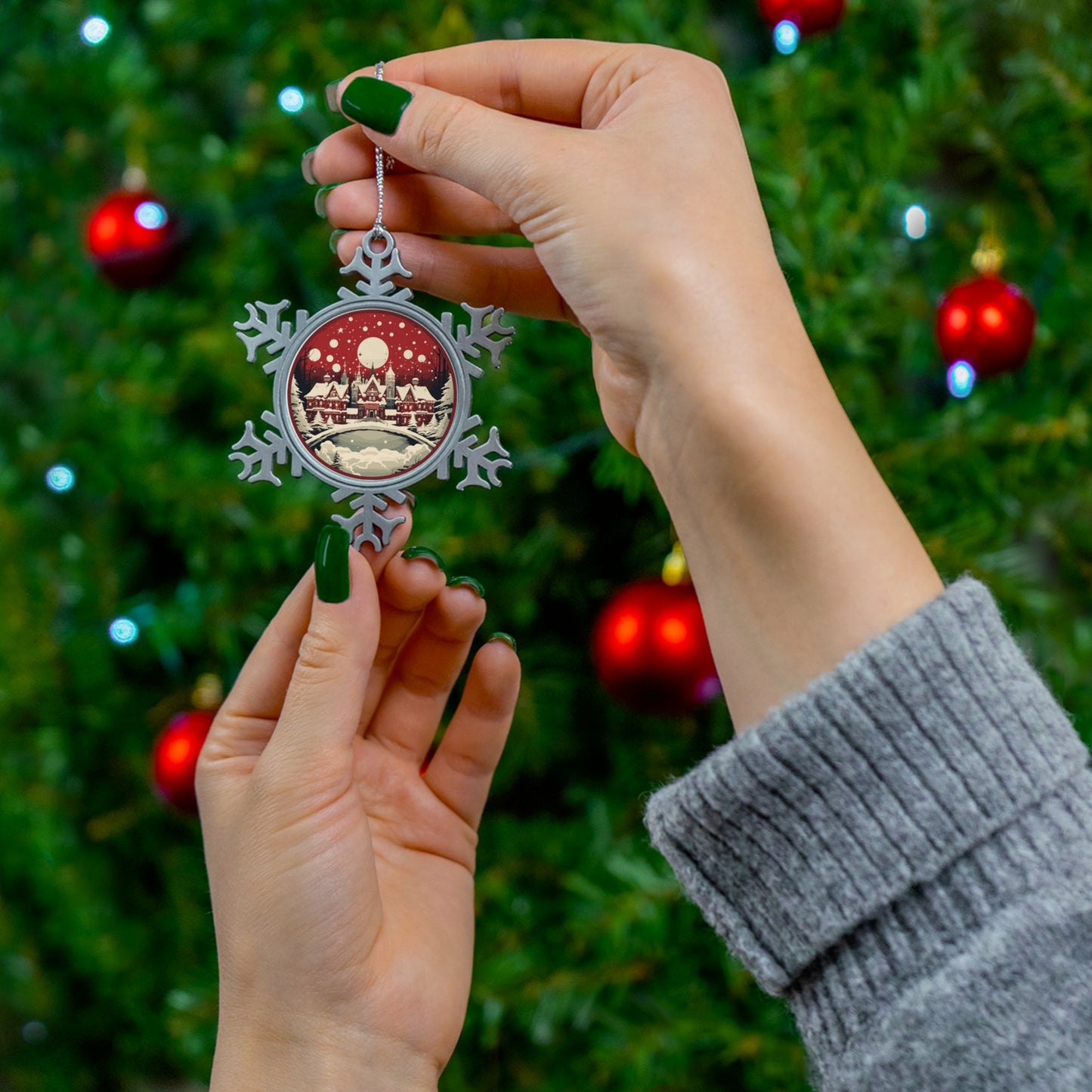 Christmas Pewter Snowflake Ornament