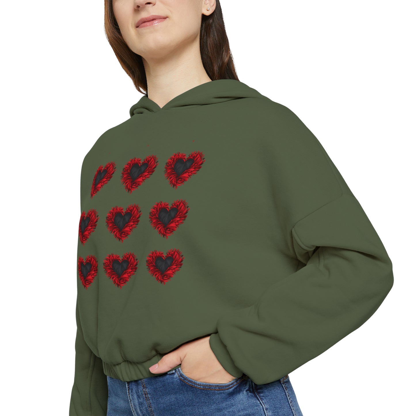 Valentine's best Gift, Women's Cinched Bottom Hoodie