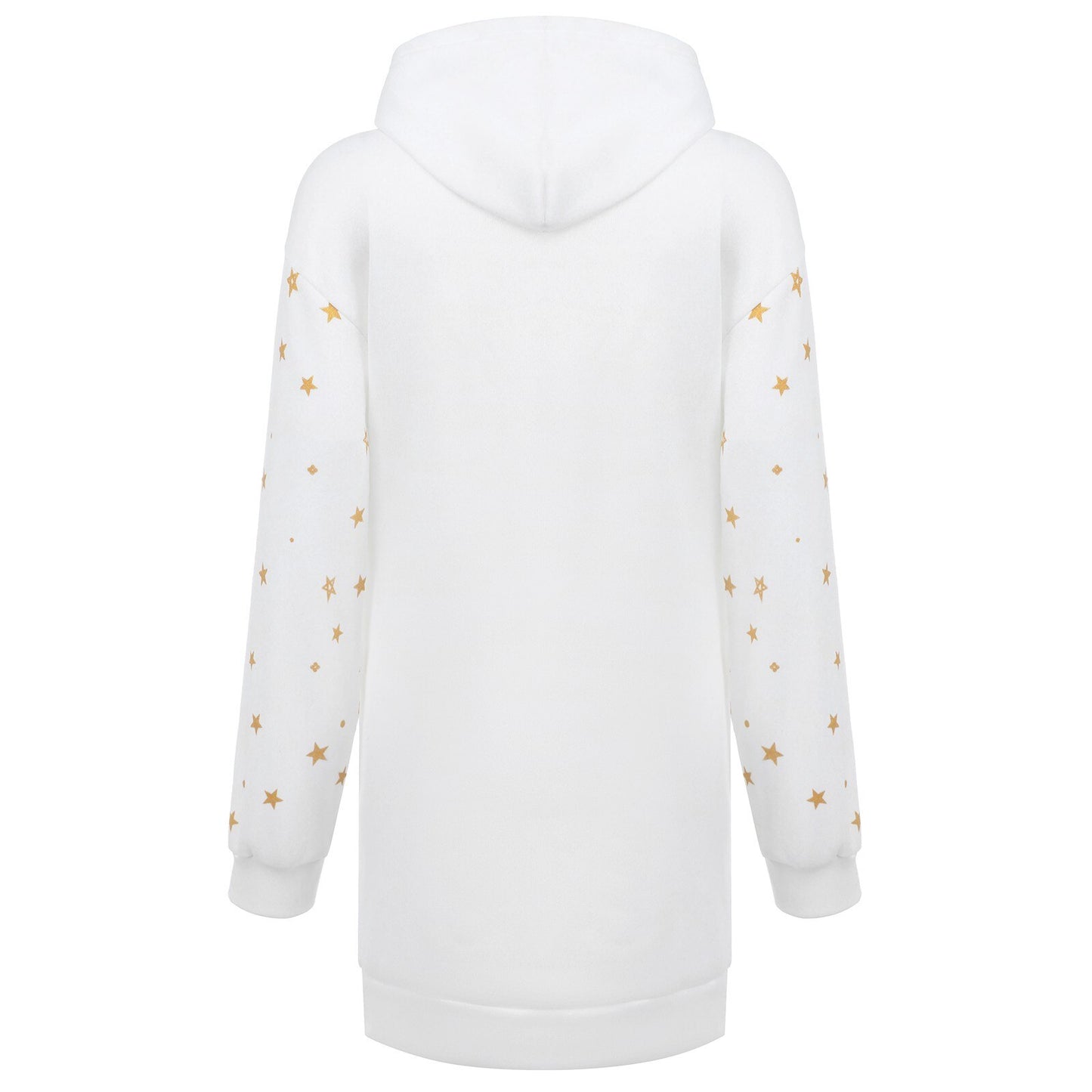 Christmas hot sale printed mid-length pocket hooded long-sleeved sweater