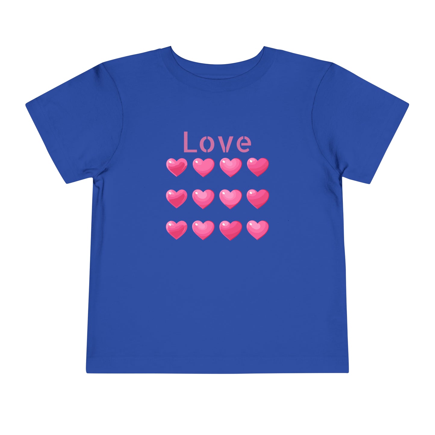 Valentine's pink color hearts shape design Toddler Short Sleeve Tee