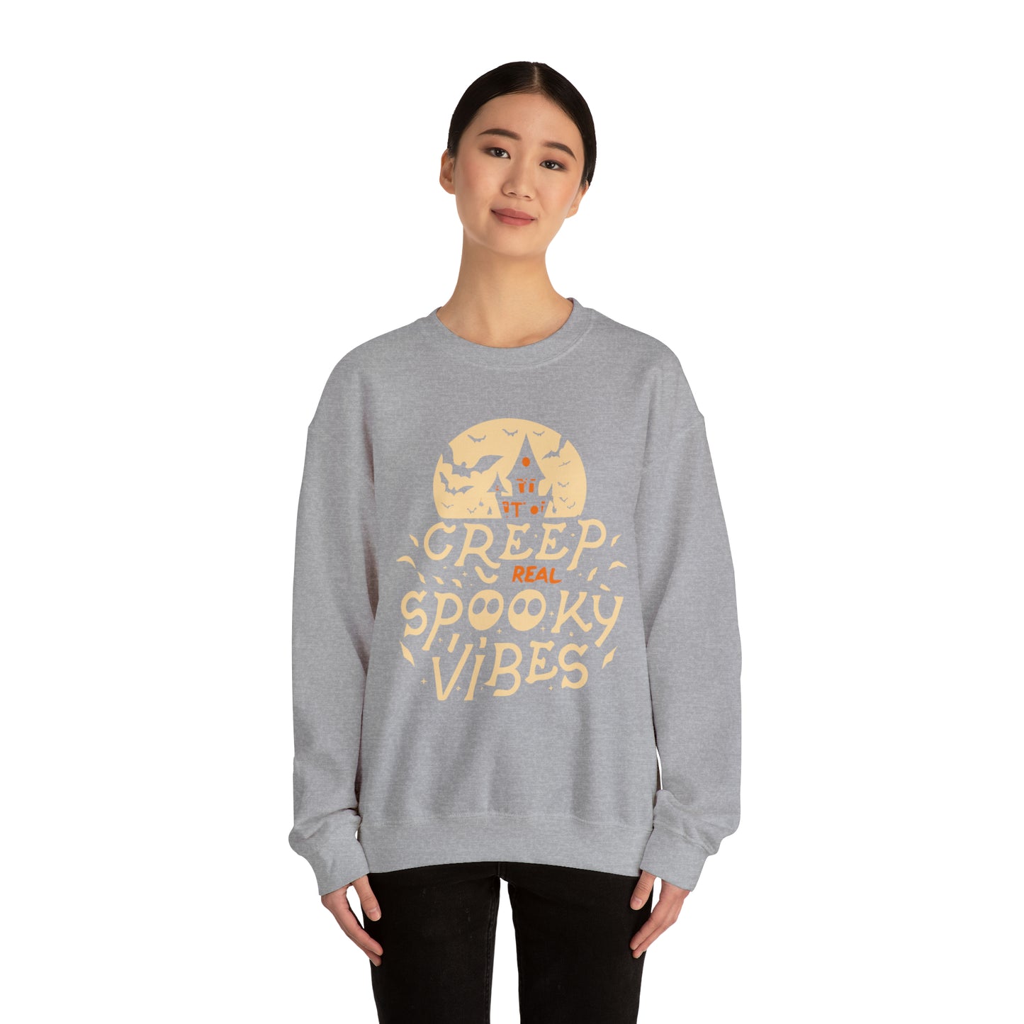 Creep It Real Spooky Vibes Sweatshirt, Spooky Season Halloween Sweatshirt, Halloween Costume, Spooky Sweatshirt, Halloween Gifts