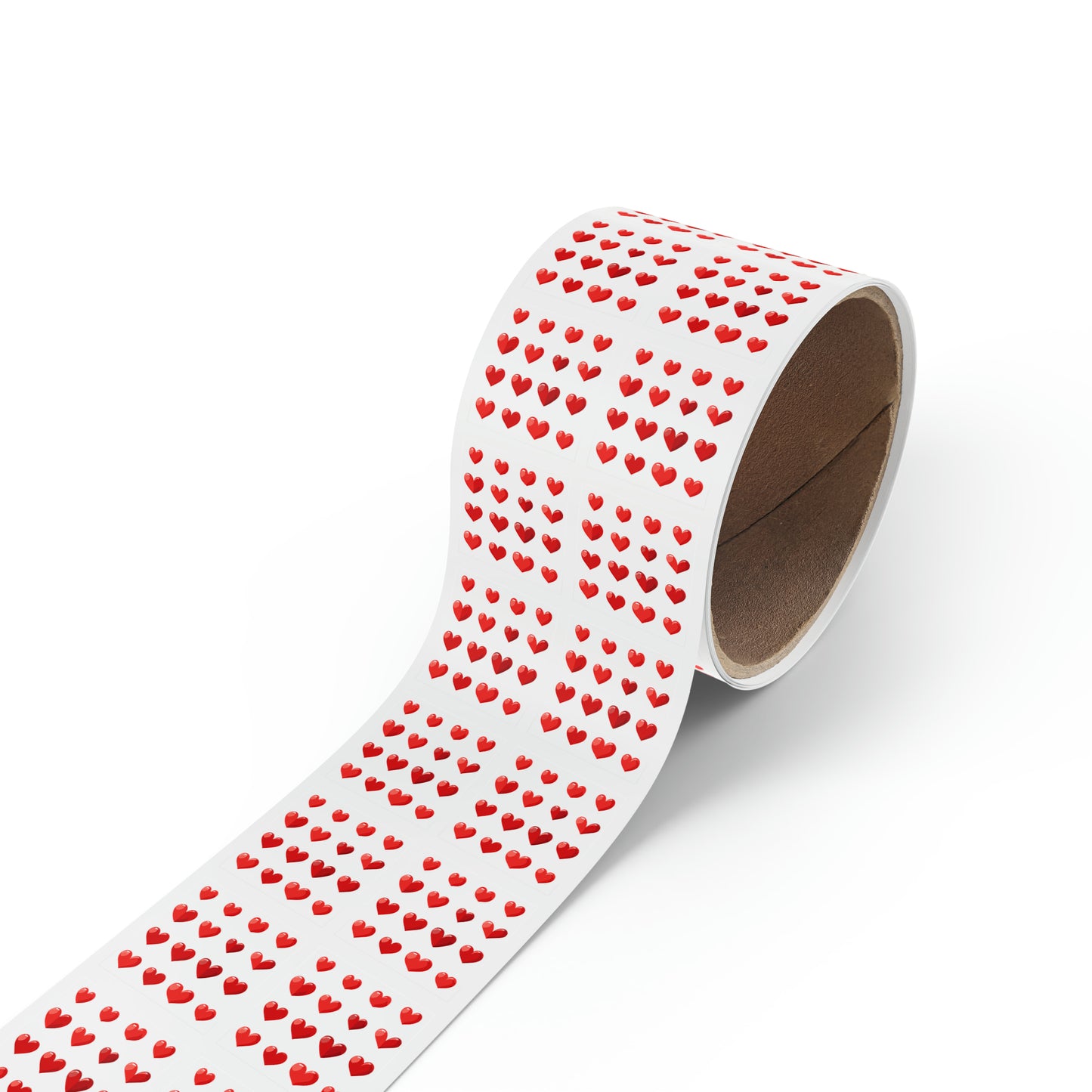 Valentine's day red hearts shape Square Sticker Label Rolls