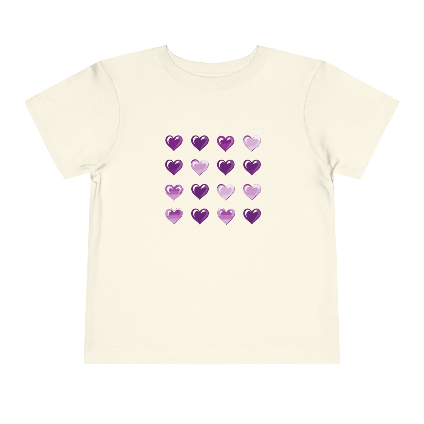 Valentine's purple and white hearts shape design Toddler Short Sleeve Tee