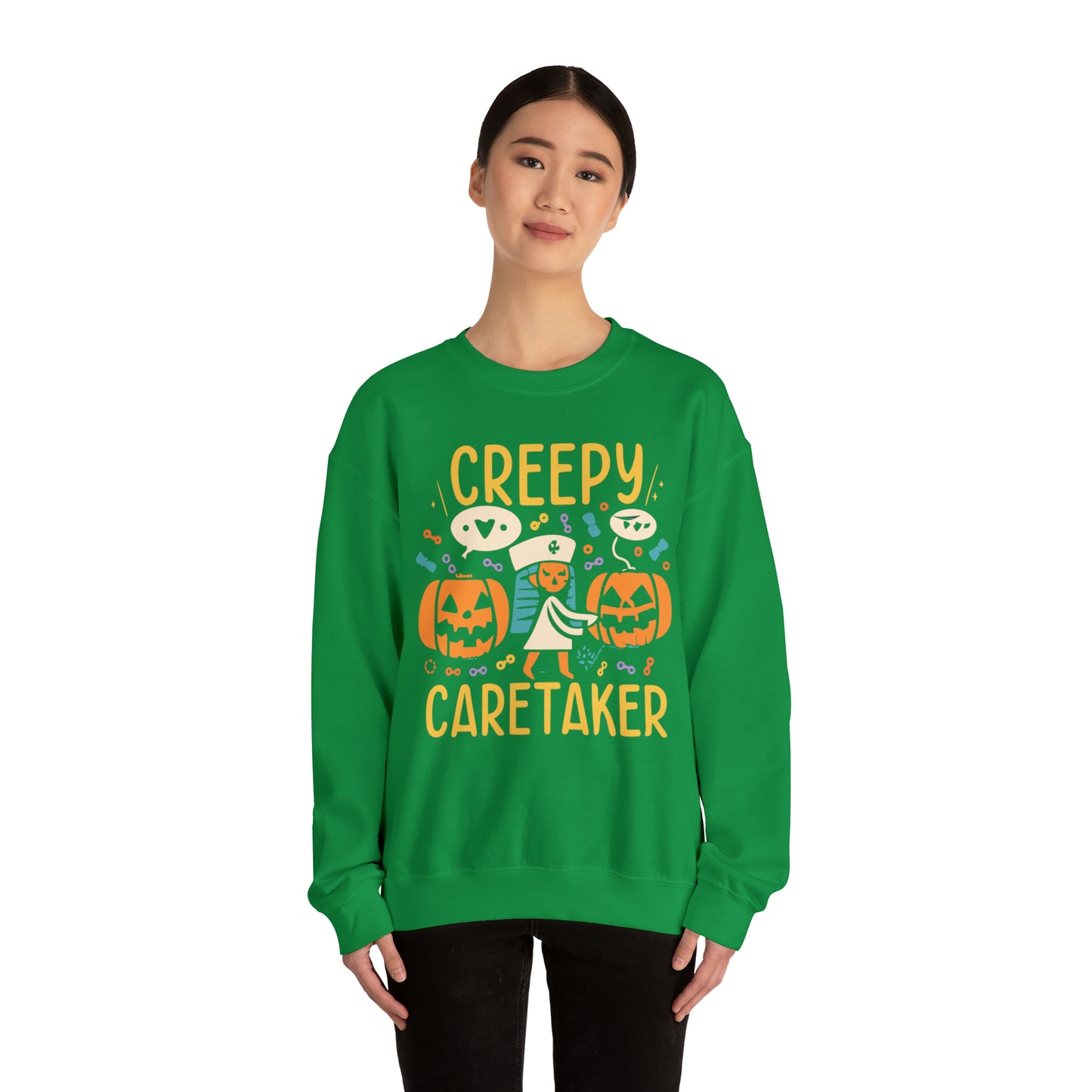 Creepy Caretaker Nurse Halloween Sweatshirt, Spooky Season Halloween Sweatshirt, Winter Sweatshirt, Spooky Sweatshirt, Halloween Gifts