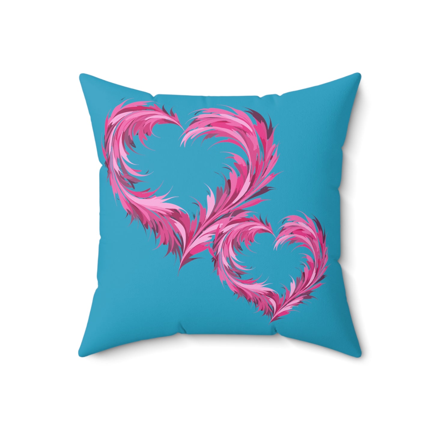 Valentine's day best home decor Turquoise color Spun Polyester Square Pillow